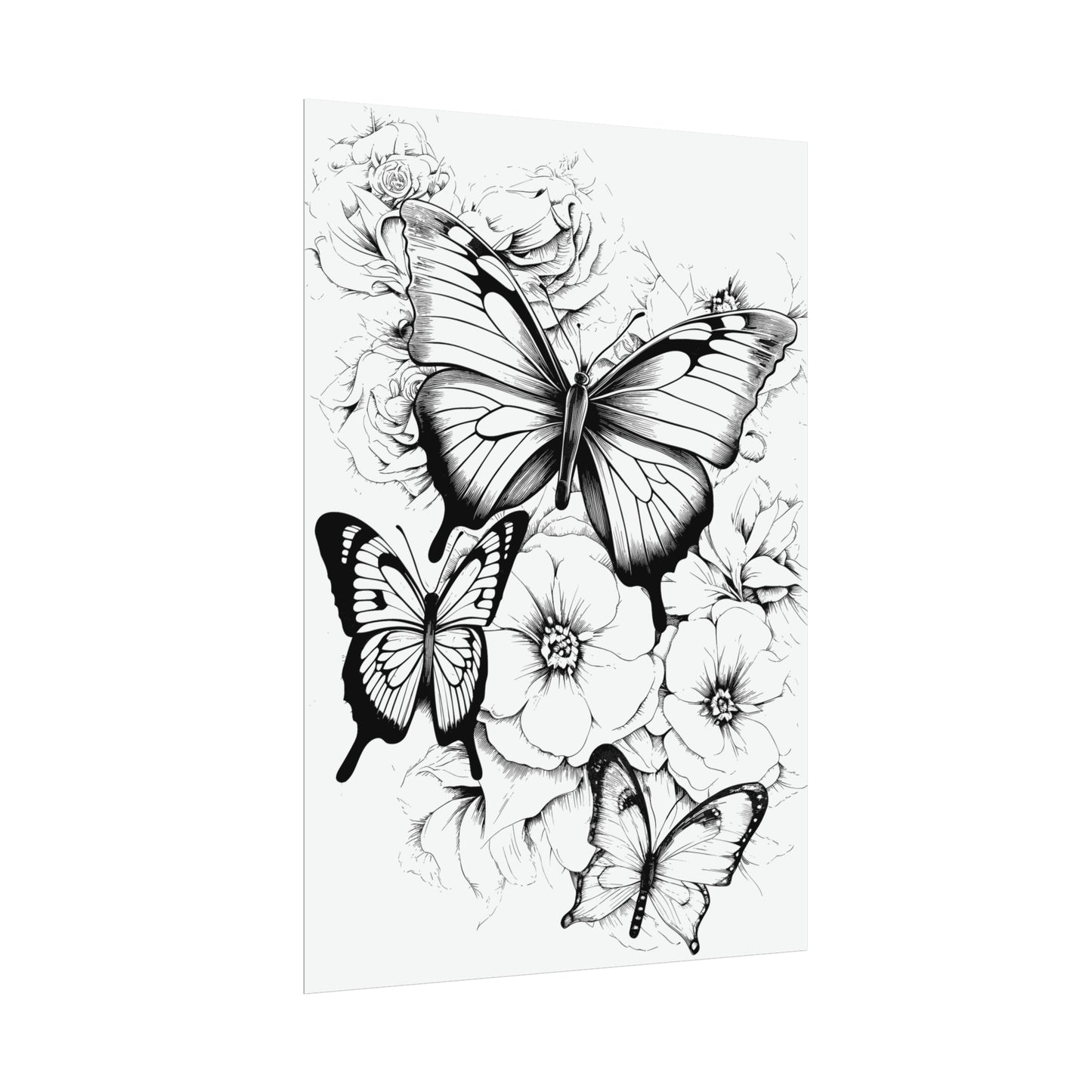 Butterfly Coloring Art Posters