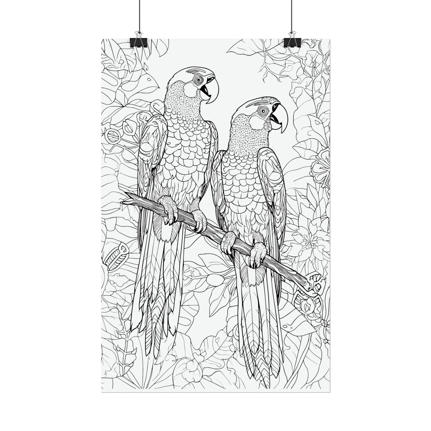 Macaw Parrots Exotic Bird Coloring Art Posters