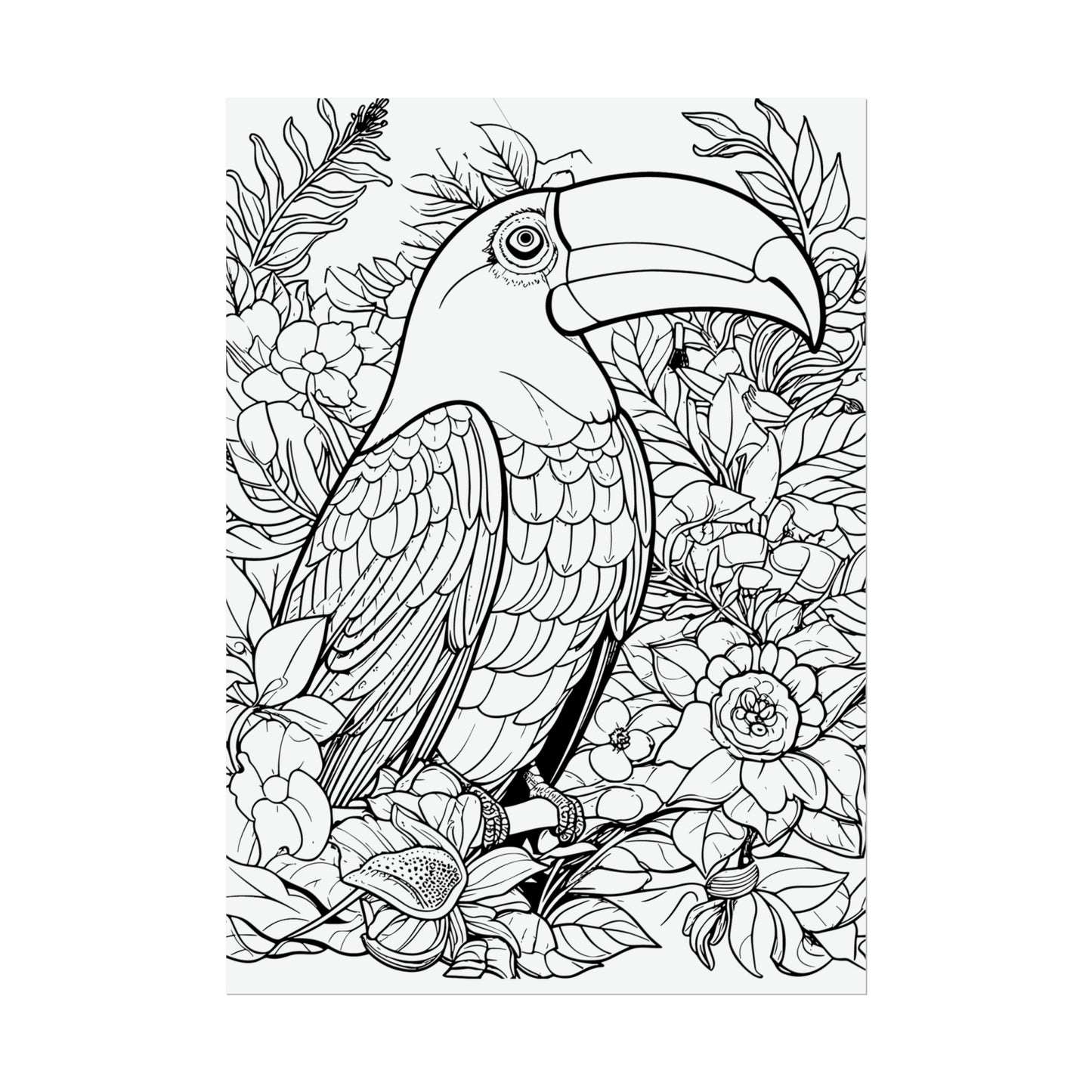 Toucan Exotic Birds Coloring Art Posters