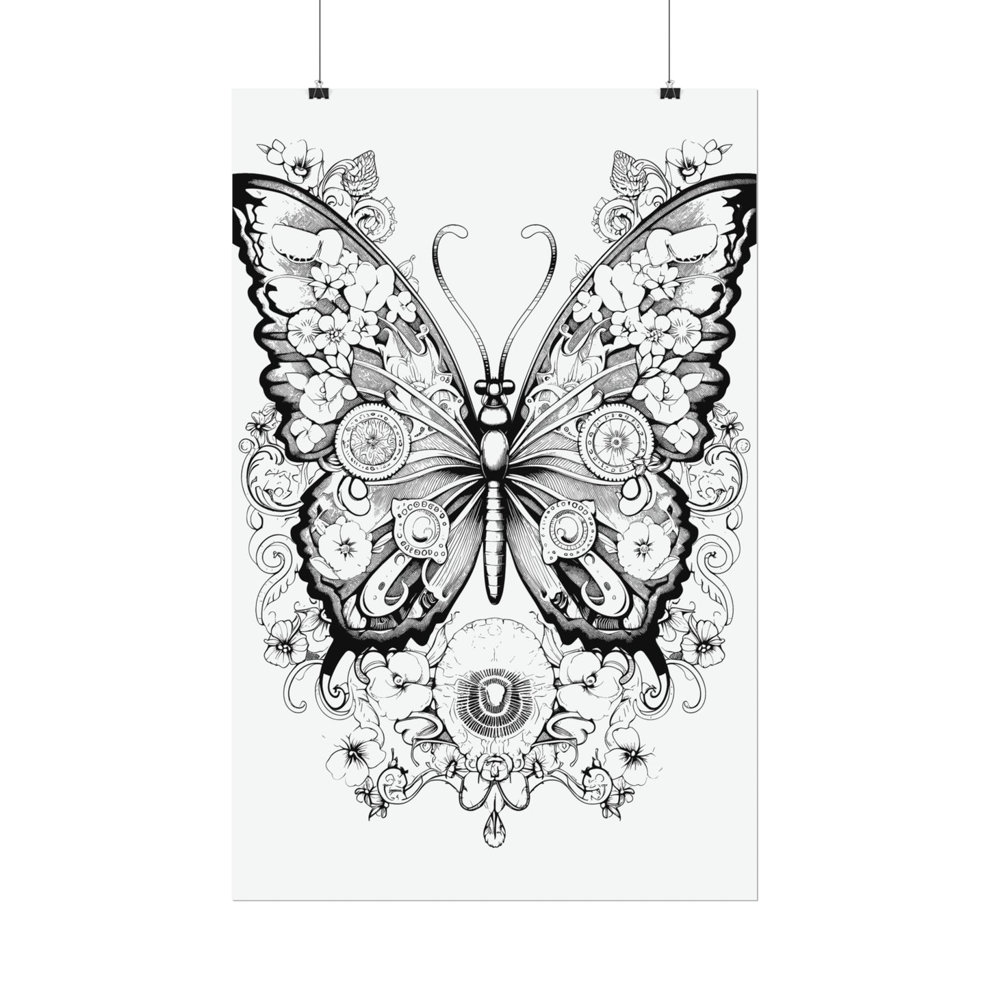 Butterfly Coloring Art Posters