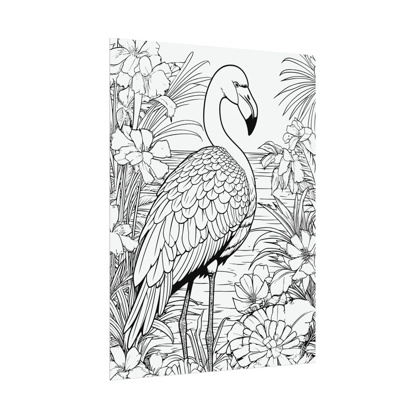 Flamingo Exotic Bird Coloring Art Posters