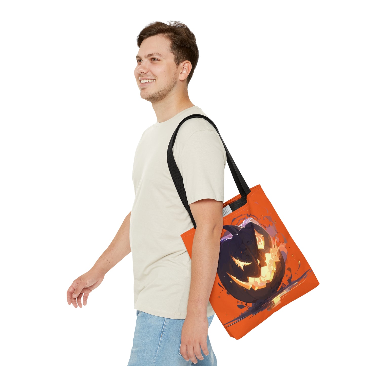 Scary Pumpkin Halloween Tote Bag (AOP)