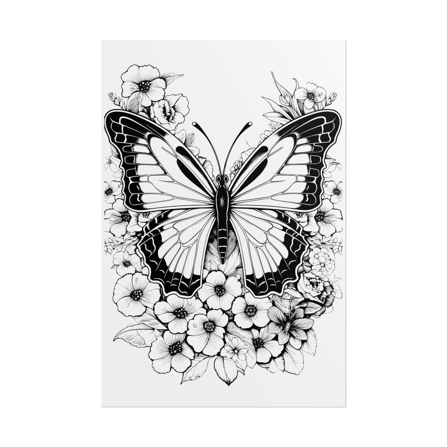 Butterfly Coloring Art Posters