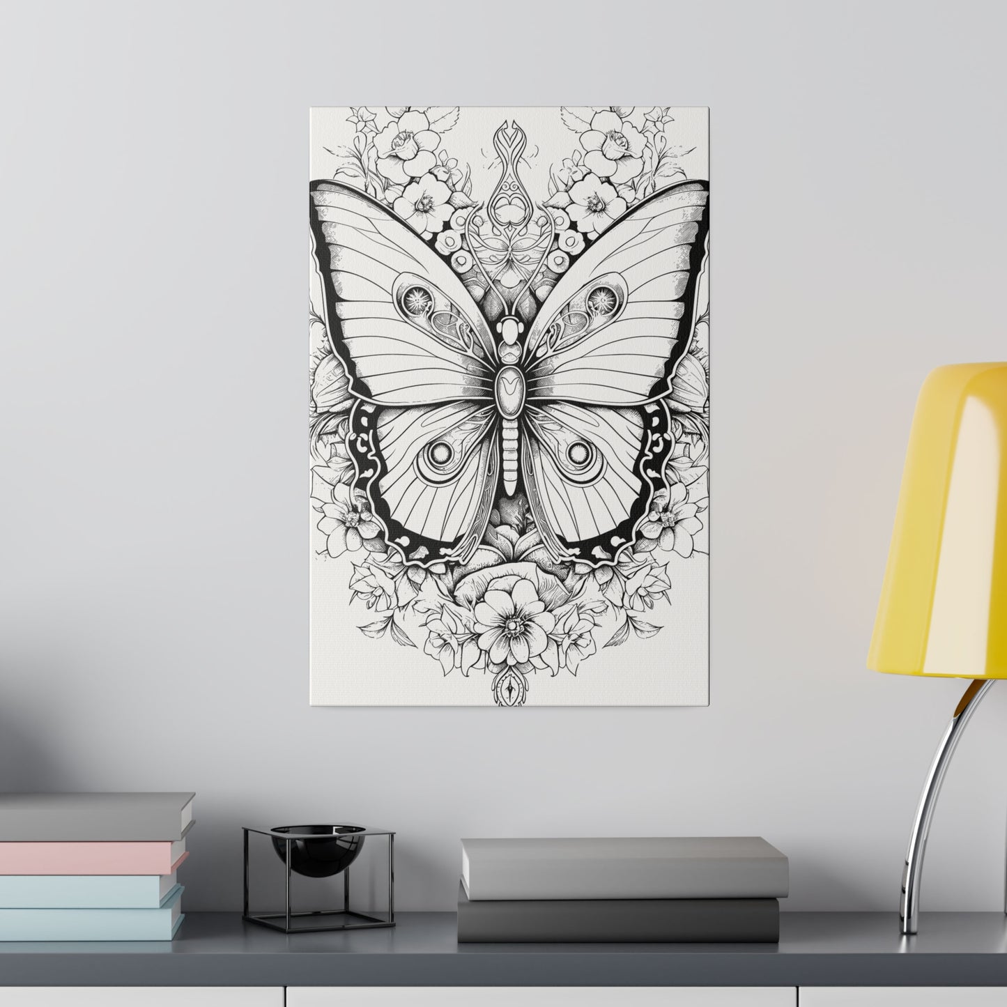 Butterfly Coloring Canvas, Stretched, 0.75"