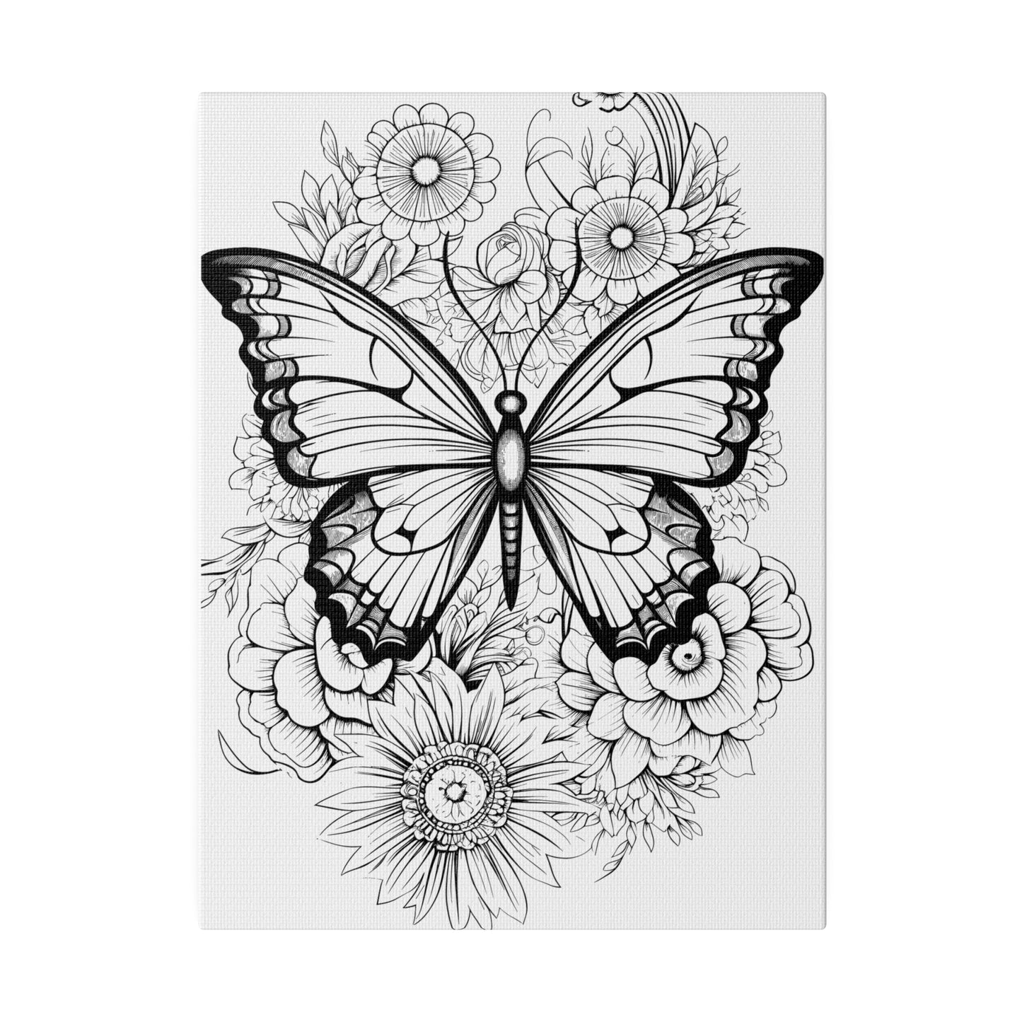 Butterfly Coloring Canvas, Stretched, 0.75"