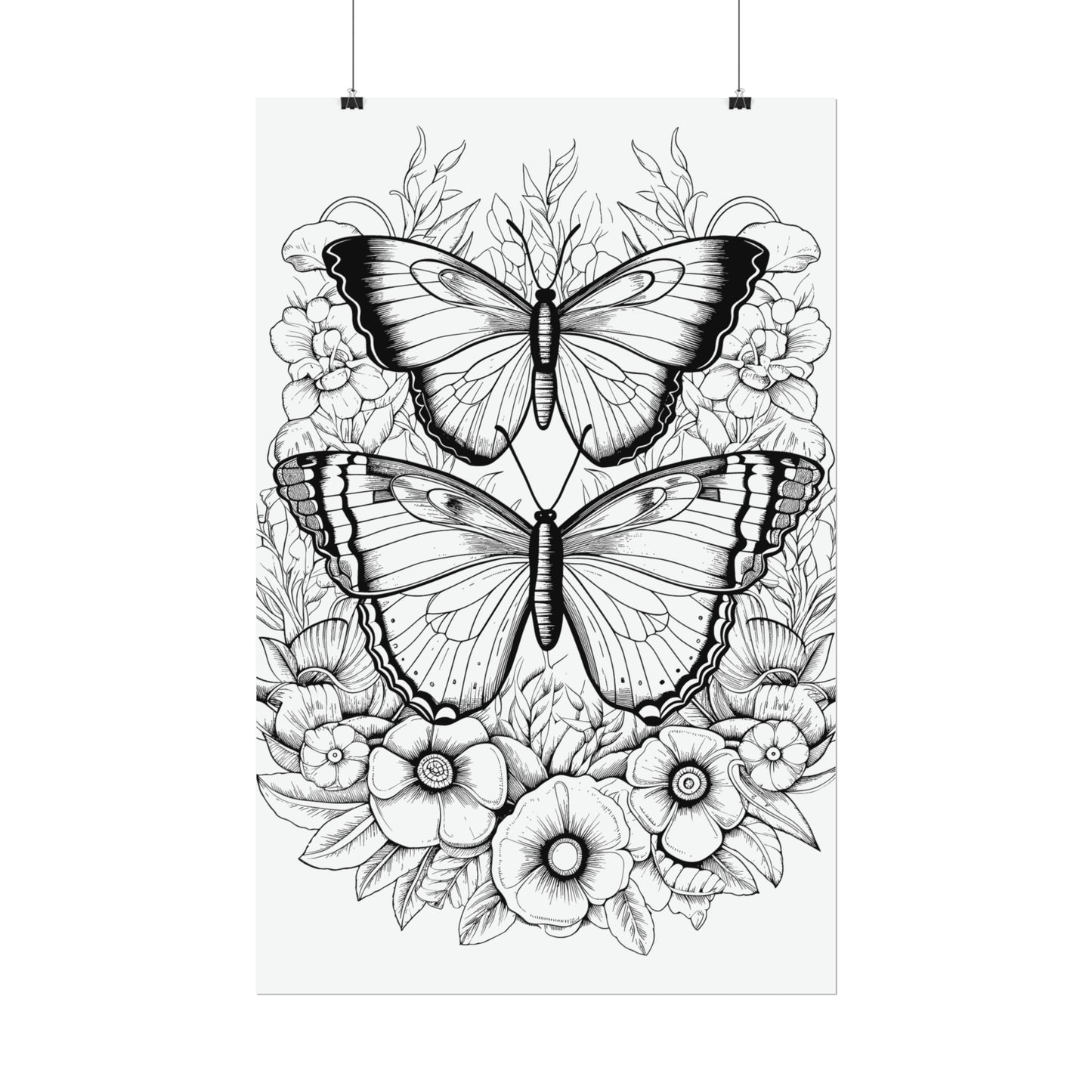 Butterfly Coloring Art Posters