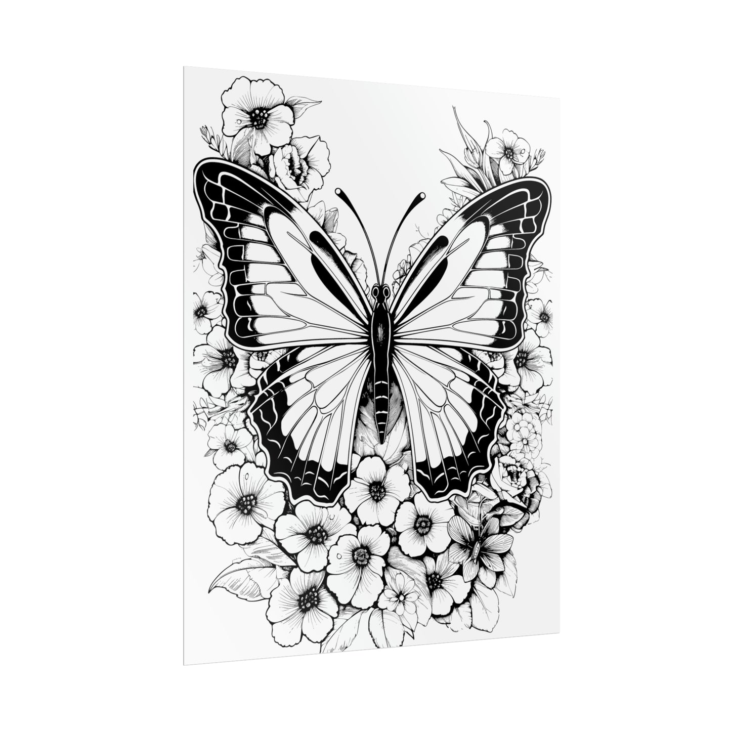 Butterfly Coloring Art Posters