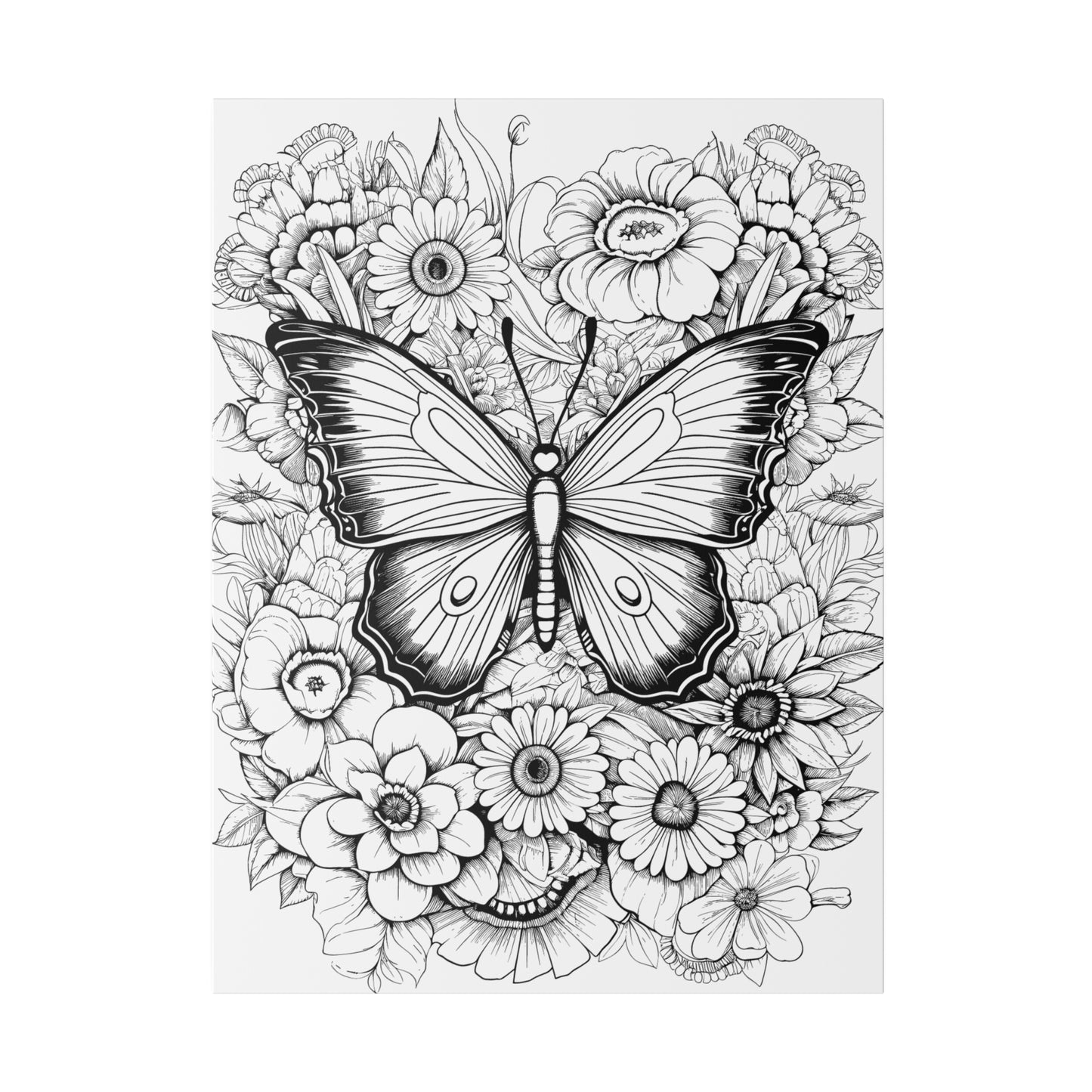 Butterfly Coloring Canvas, Stretched, 0.75"