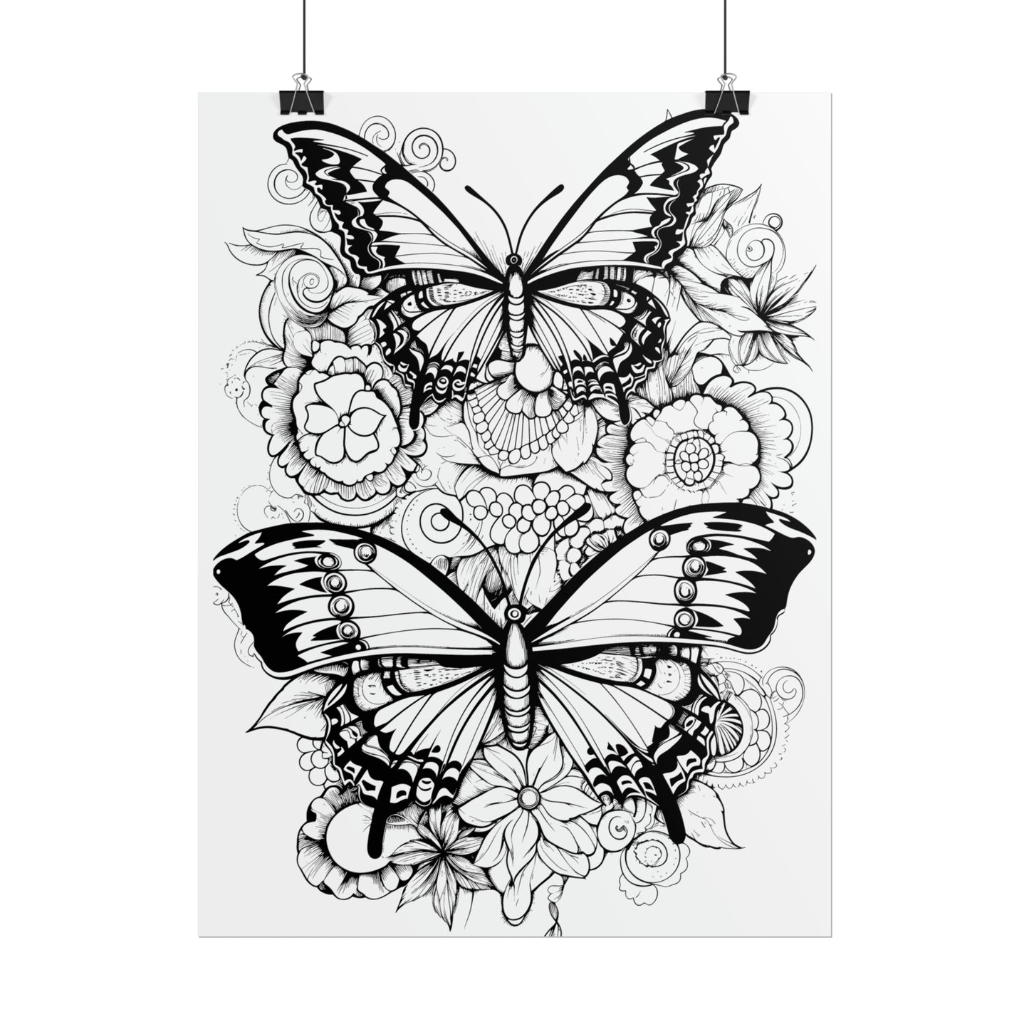 Butterfly Coloring Art Posters