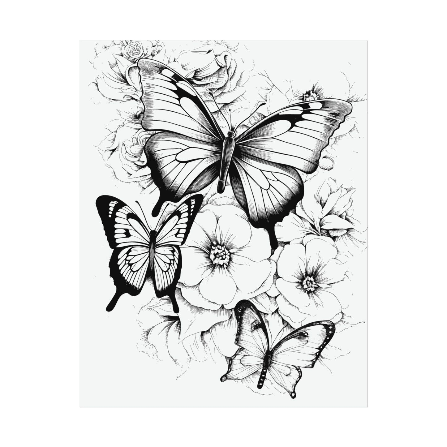 Butterfly Coloring Art Posters