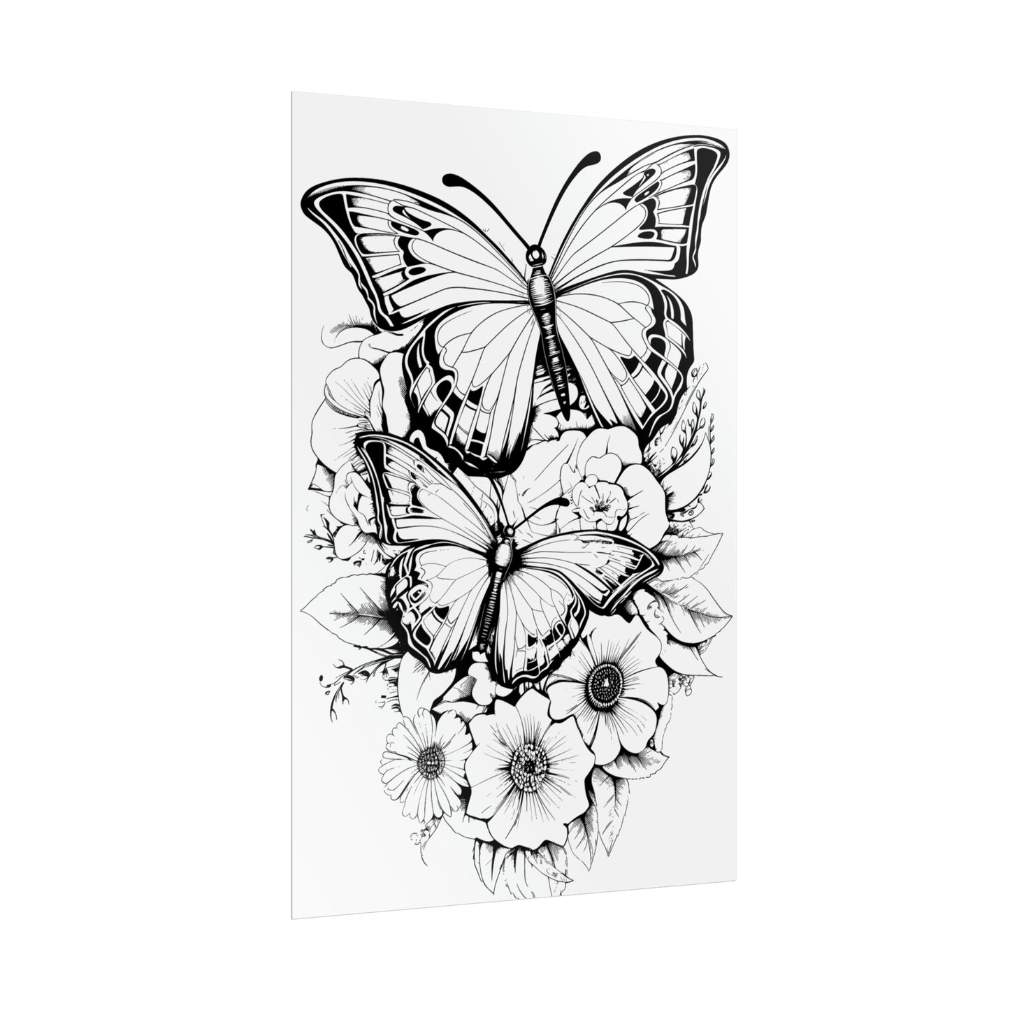 Butterfly Coloring Art Posters