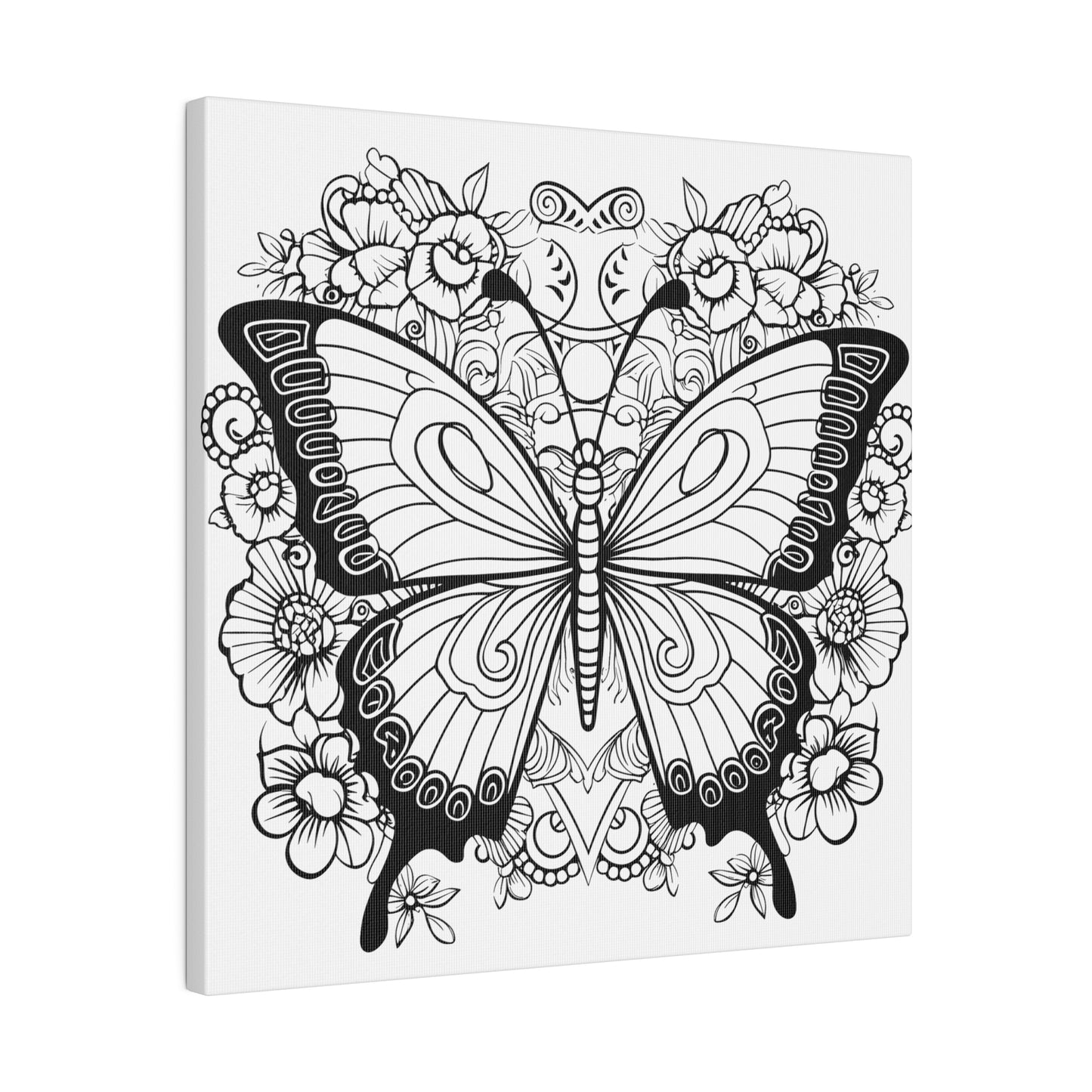 Butterfly Coloring Canvas, Stretched, 0.75"