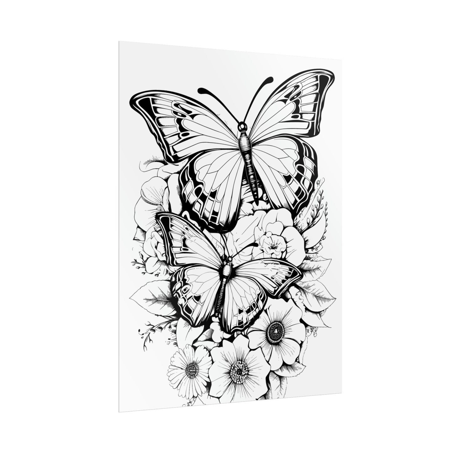 Butterfly Coloring Art Posters