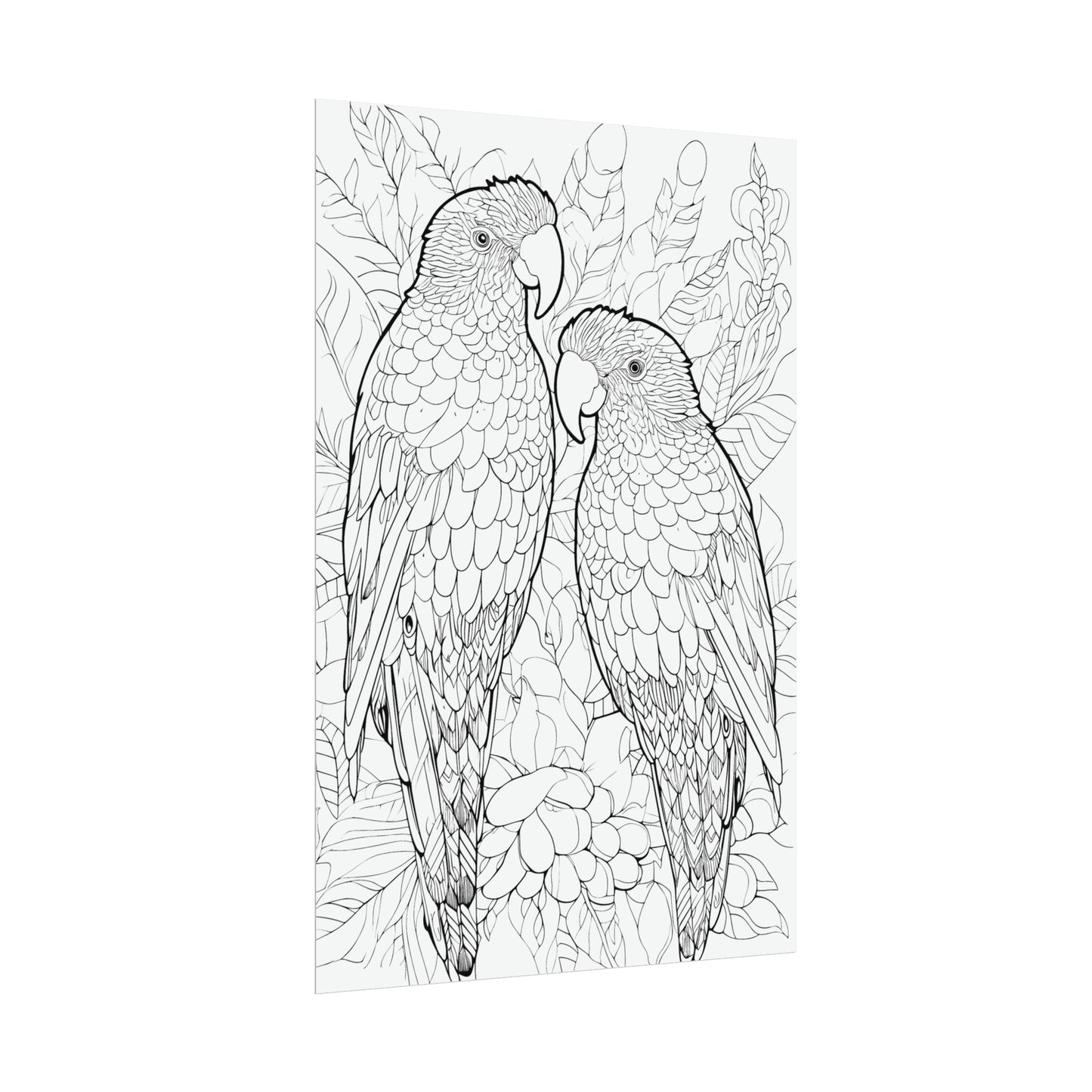 Amazon Parrots Exotic Bird Coloring Art Posters