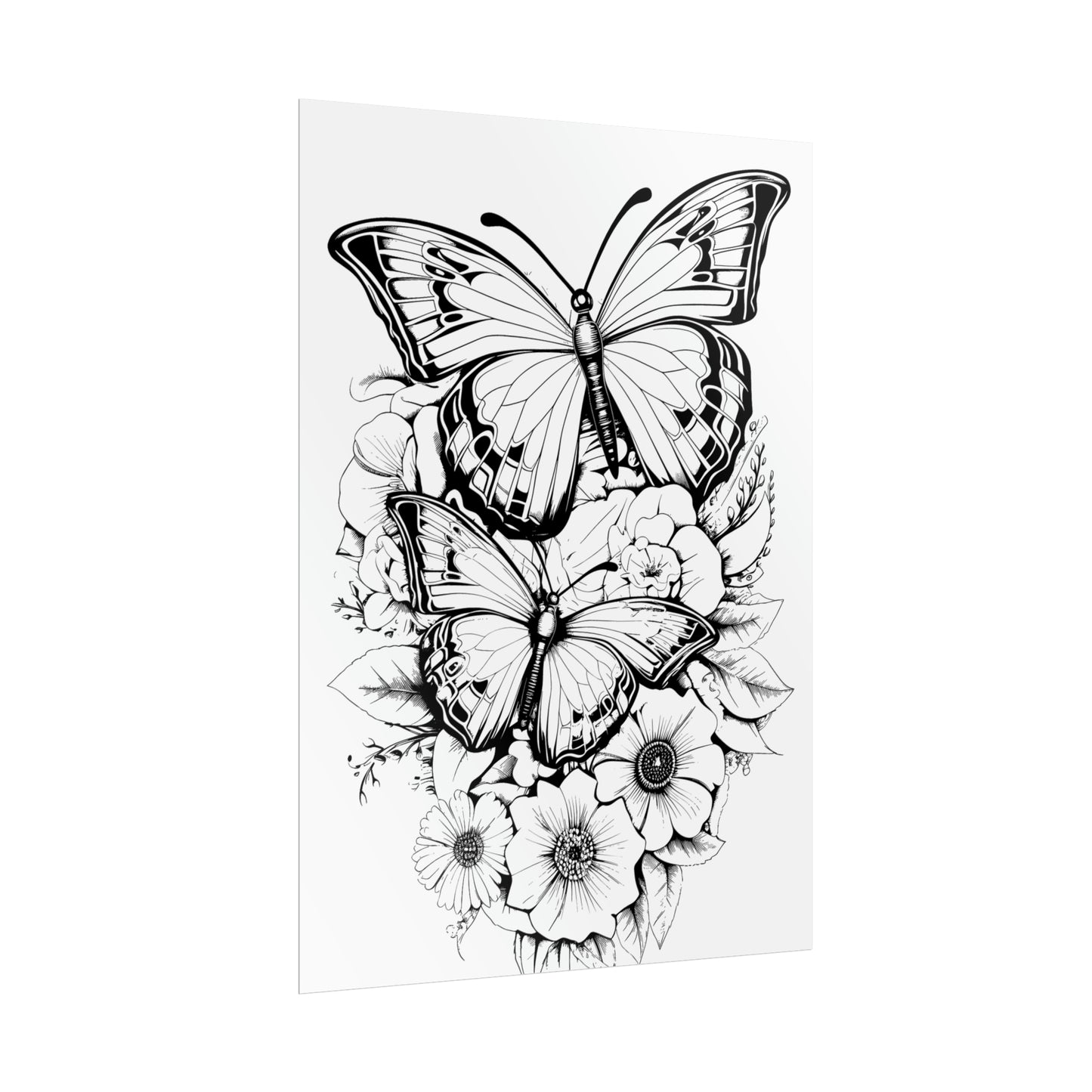 Butterfly Coloring Art Posters