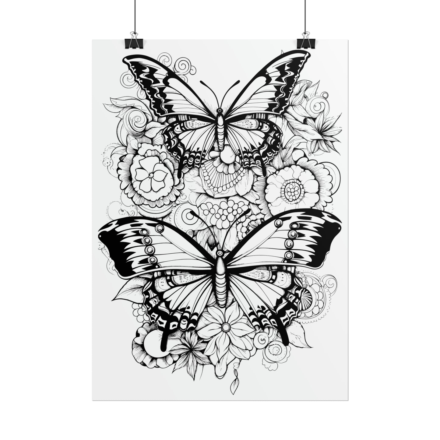 Butterfly Coloring Art Posters