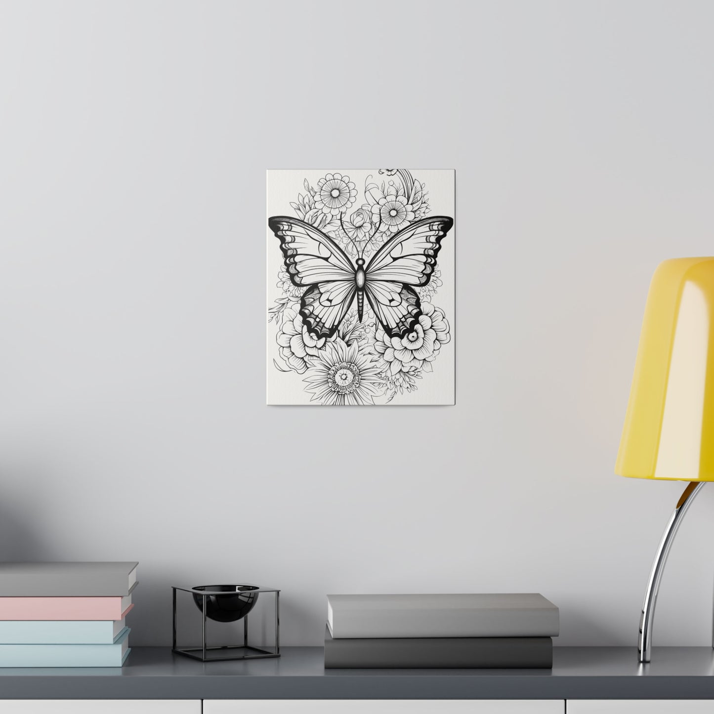 Butterfly Coloring Canvas, Stretched, 0.75"