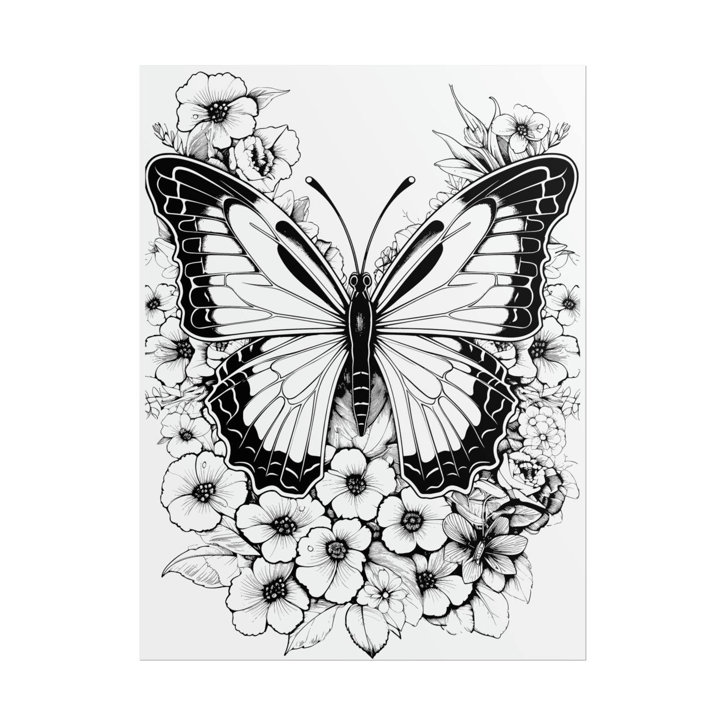 Butterfly Coloring Art Posters