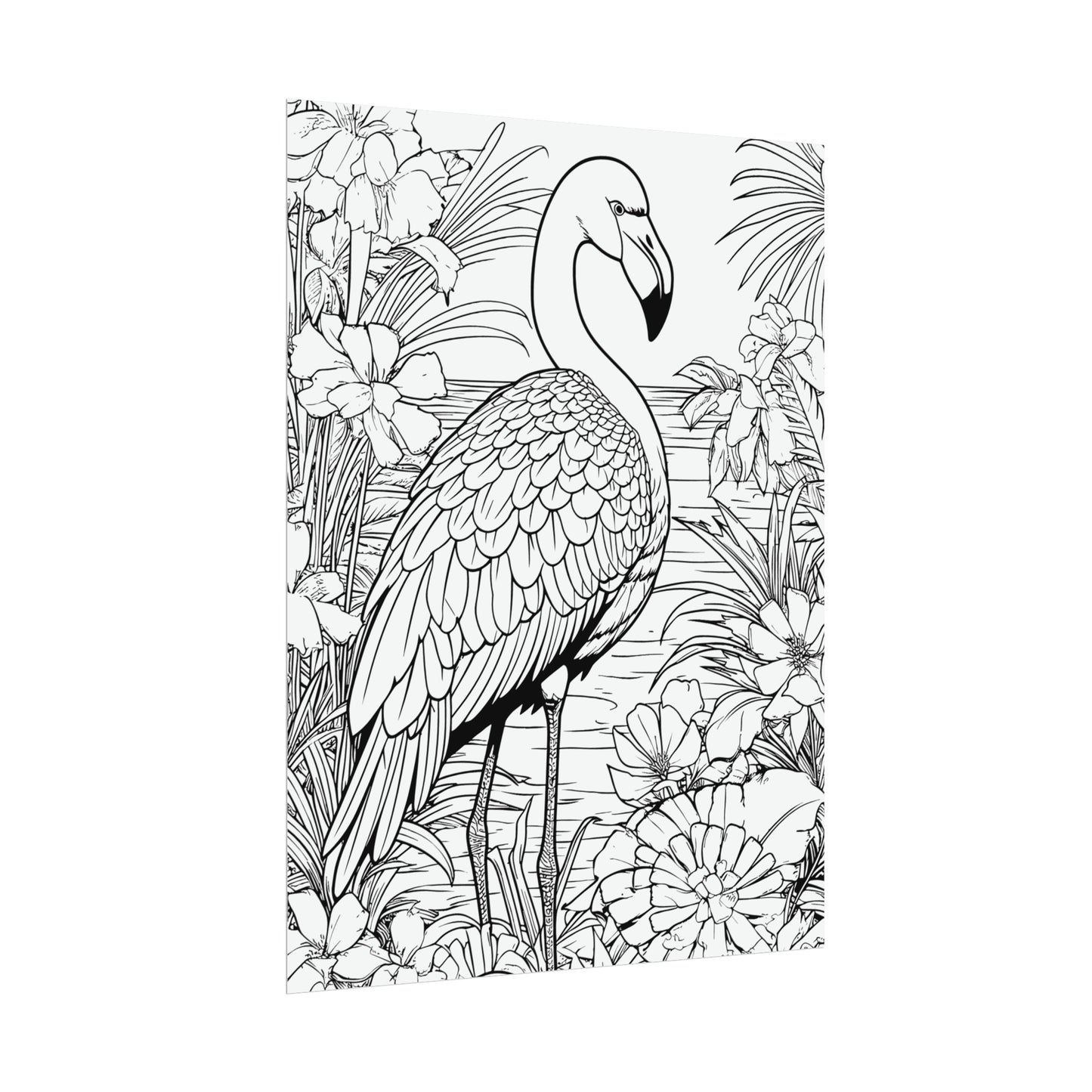 Flamingo Exotic Bird Coloring Art Posters