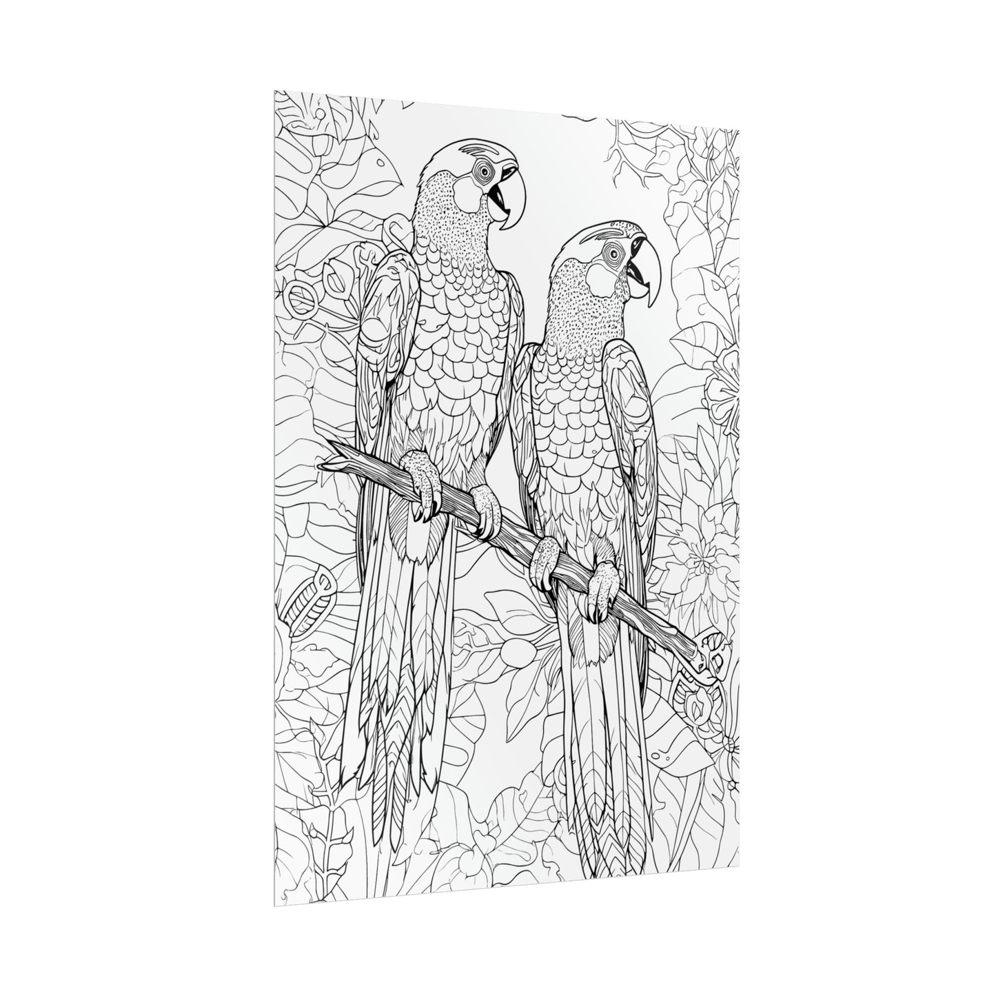 Macaw Parrots Exotic Bird Coloring Art Posters