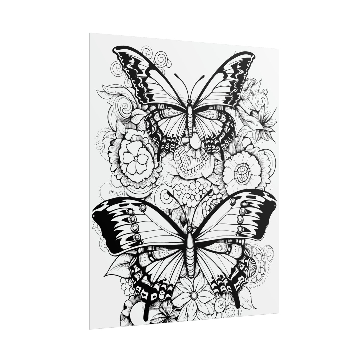 Butterfly Coloring Art Posters