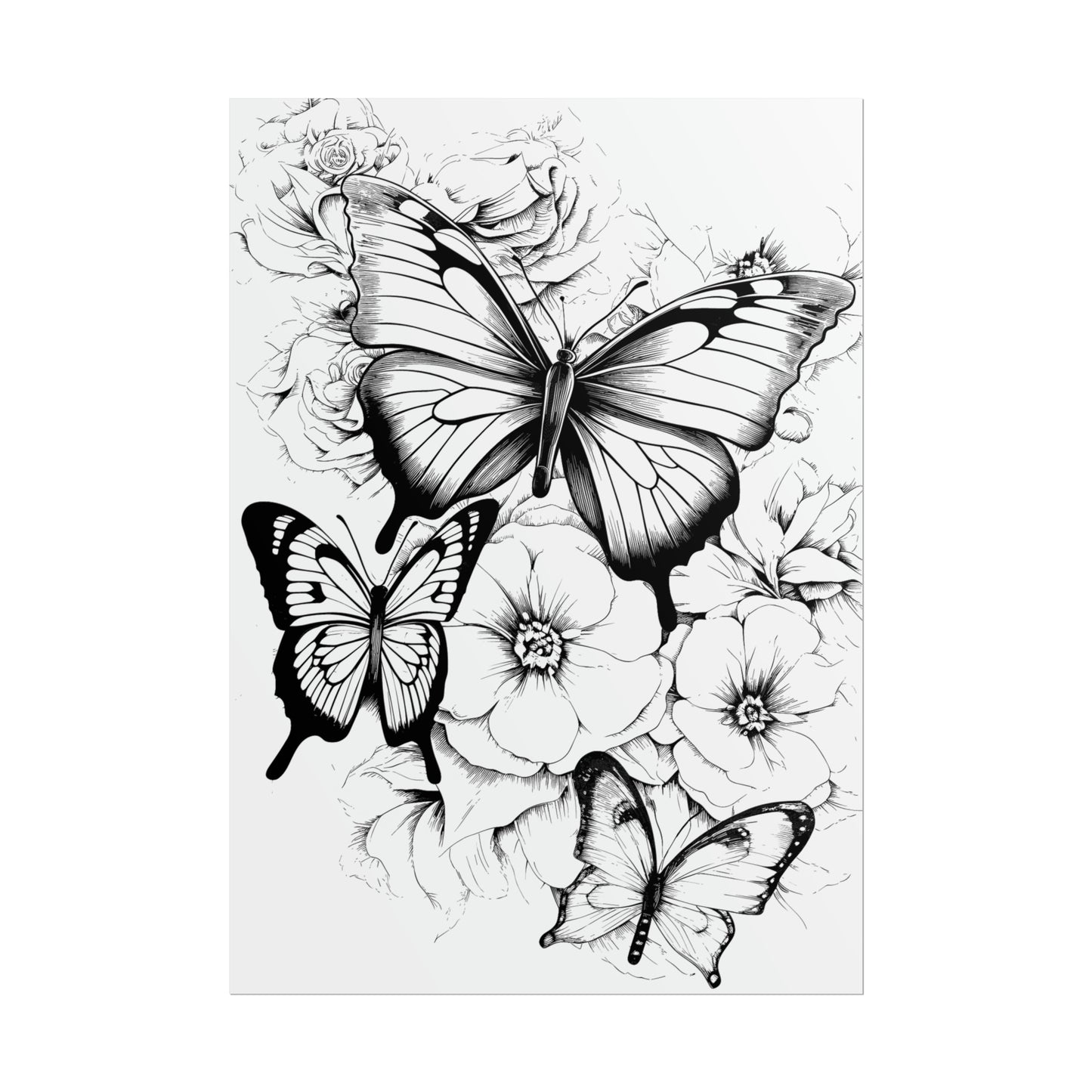 Butterfly Coloring Art Posters