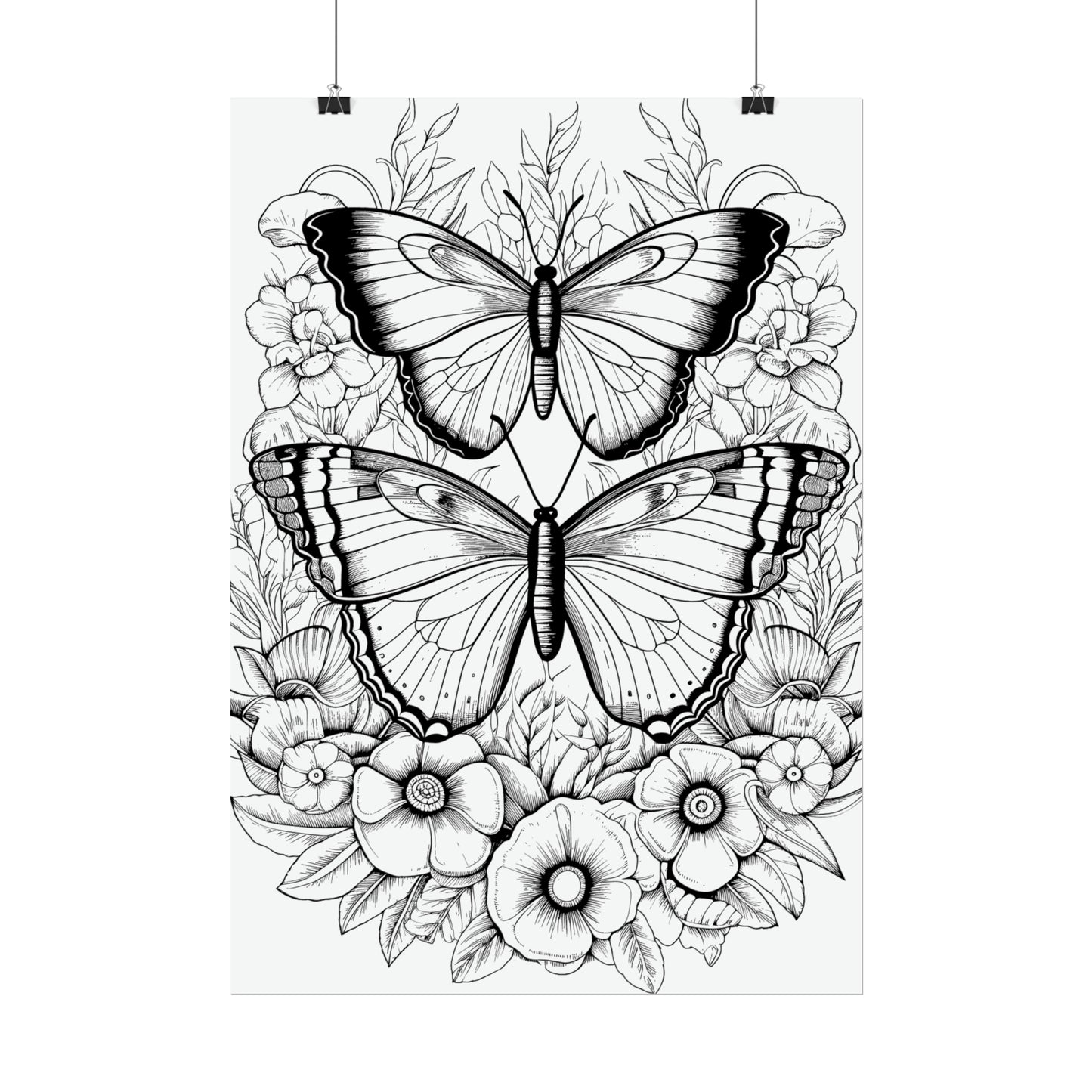 Butterfly Coloring Art Posters