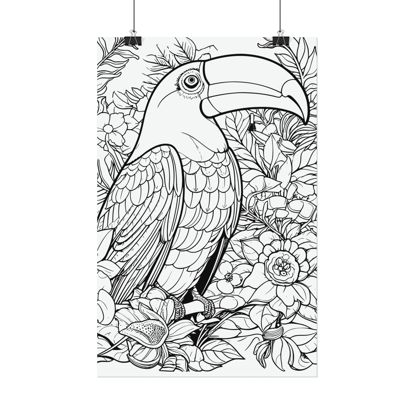 Toucan Exotic Birds Coloring Art Posters