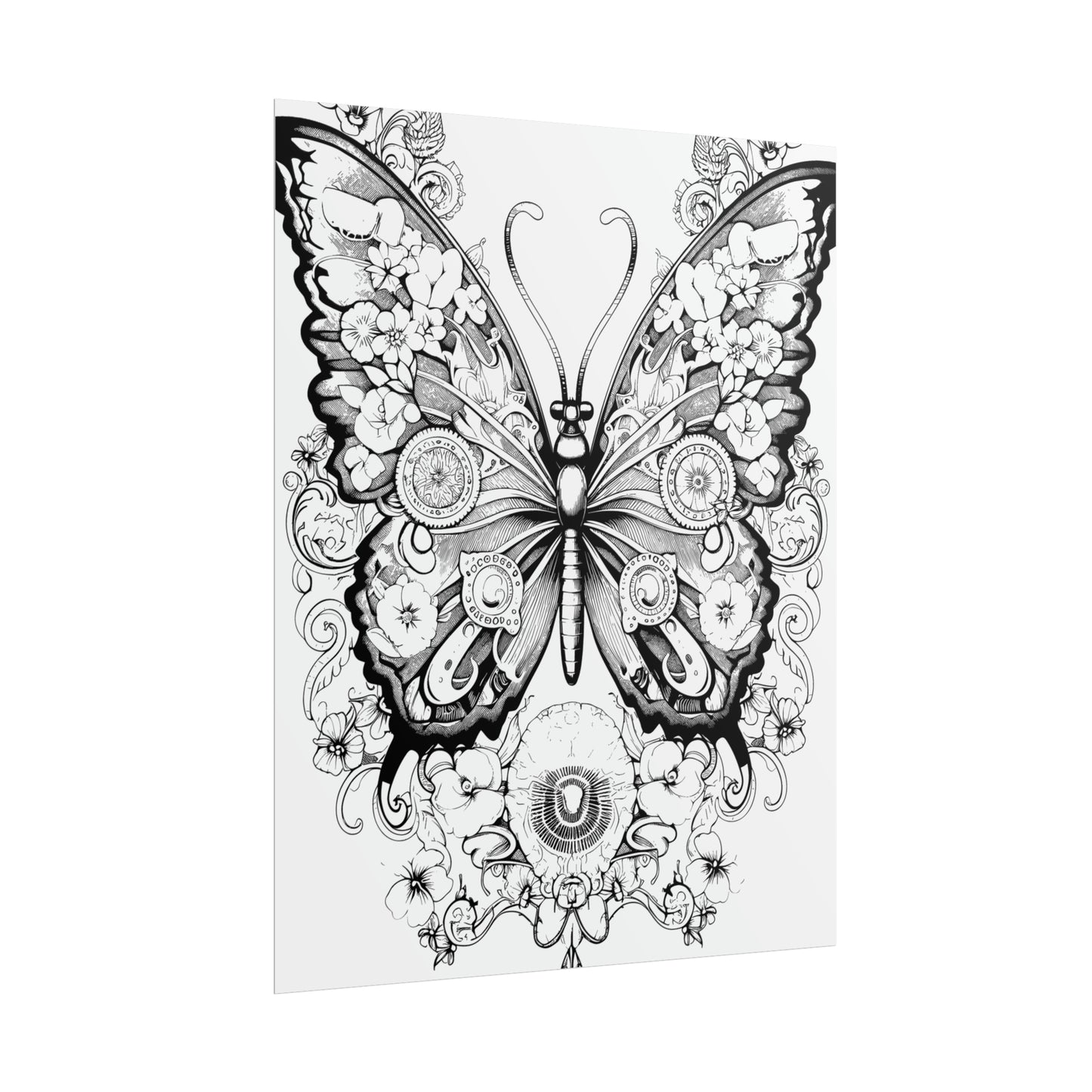 Butterfly Coloring Art Posters