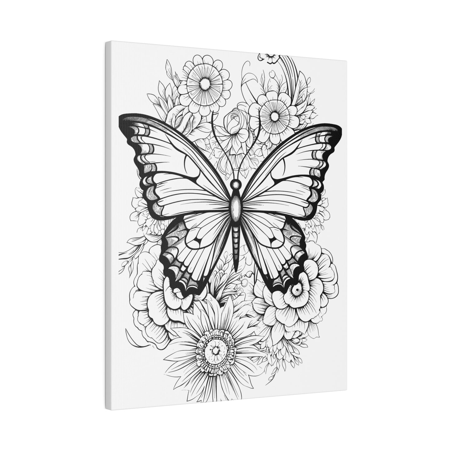 Butterfly Coloring Canvas, Stretched, 0.75"