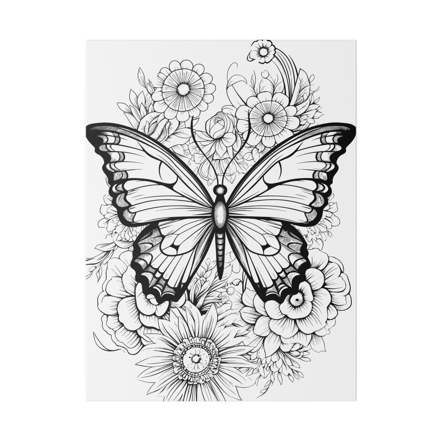 Butterfly Coloring Canvas, Stretched, 0.75"