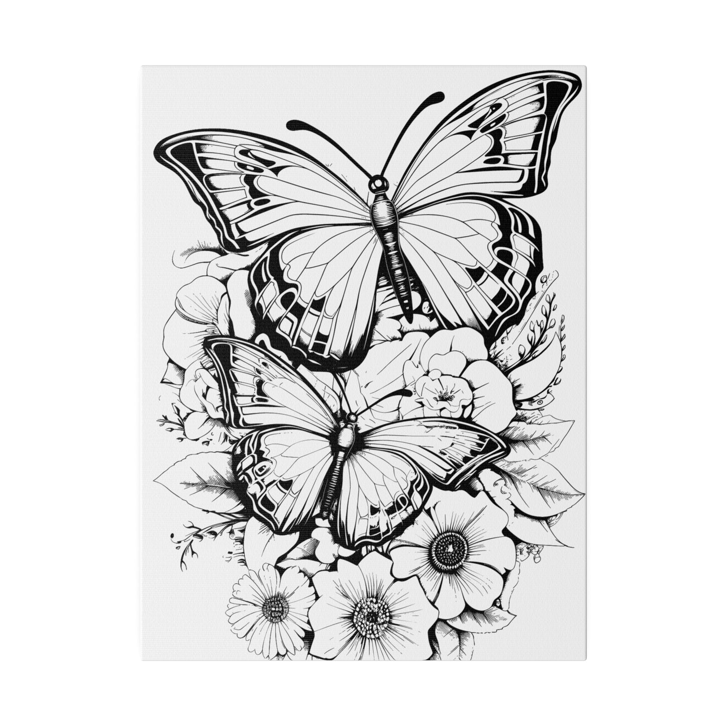 Butterfly Coloring Canvas, Stretched, 0.75"