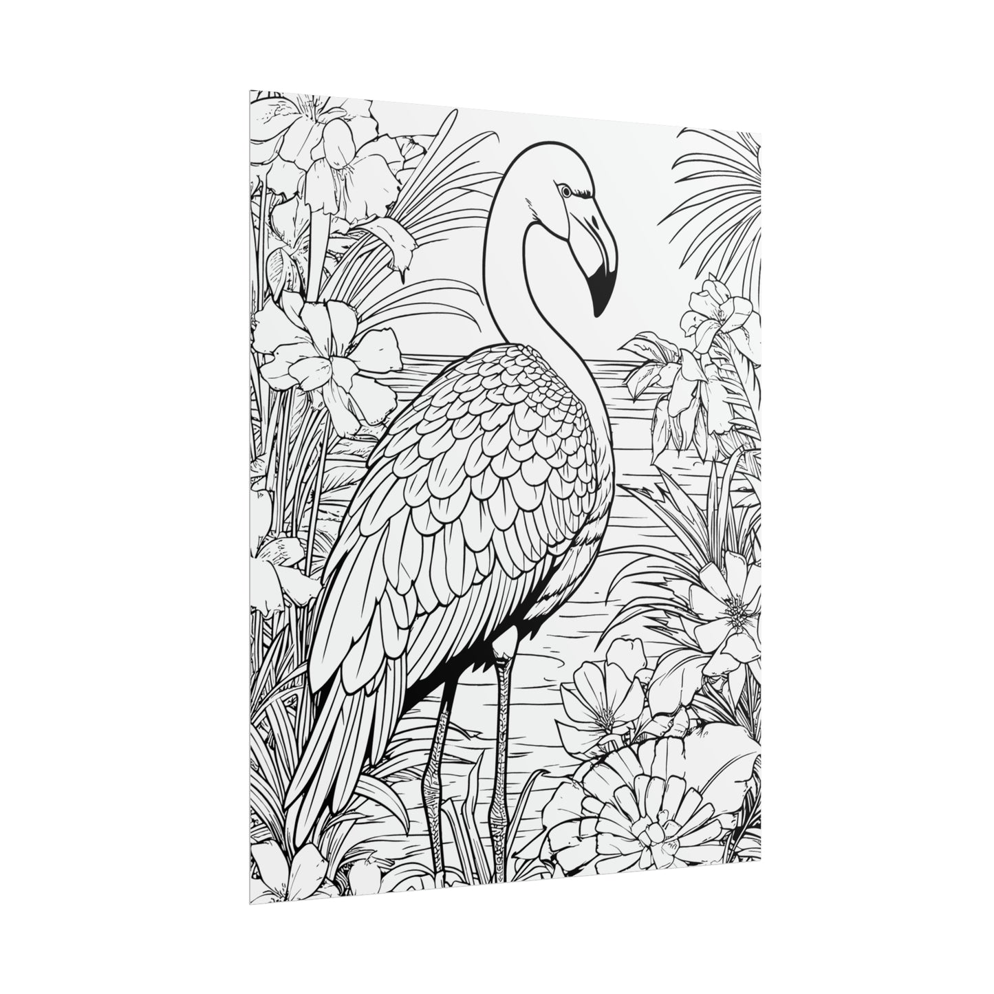 Flamingo Exotic Bird Coloring Art Posters