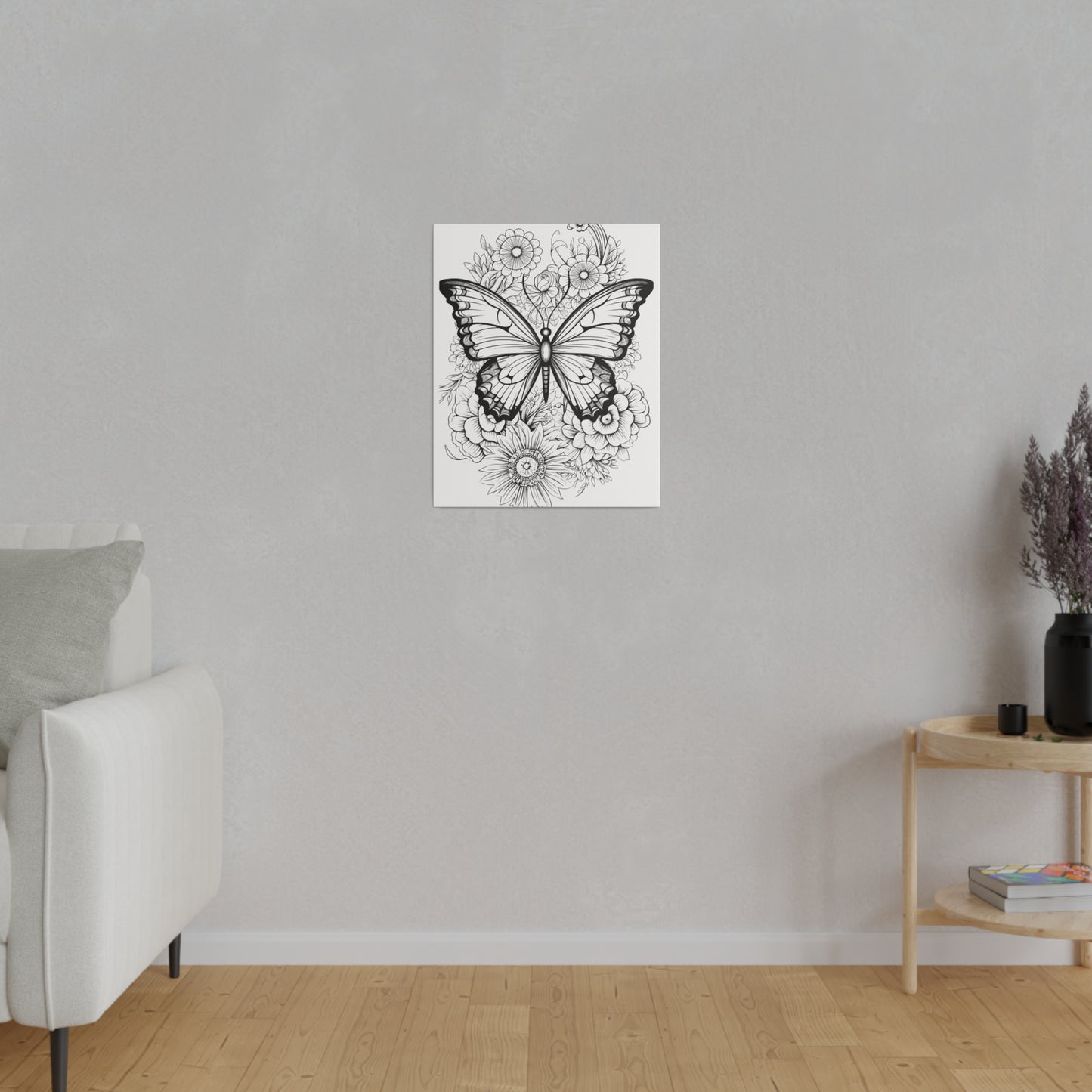 Butterfly Coloring Canvas, Stretched, 0.75"