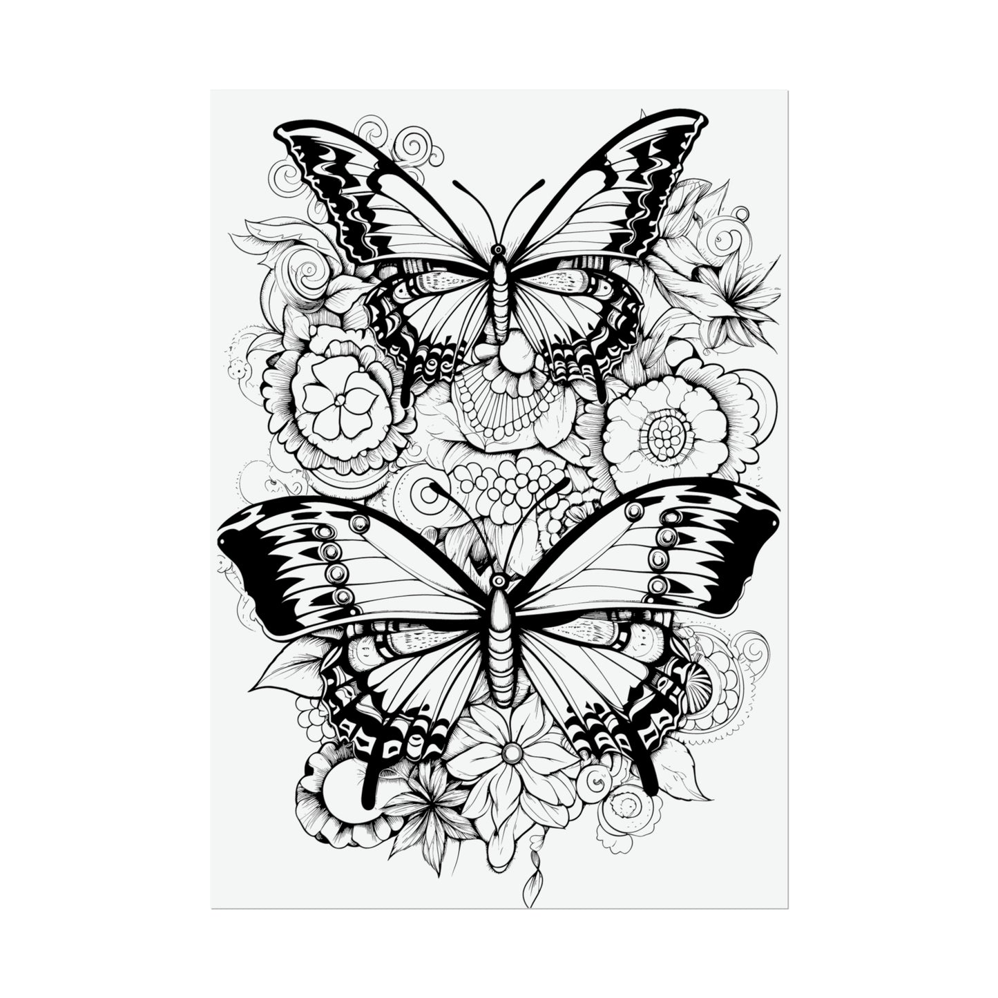 Butterfly Coloring Art Posters