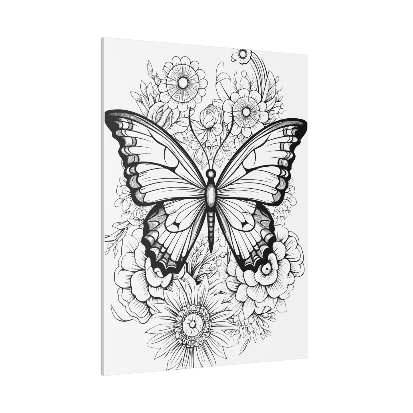 Butterfly Coloring Canvas, Stretched, 0.75"