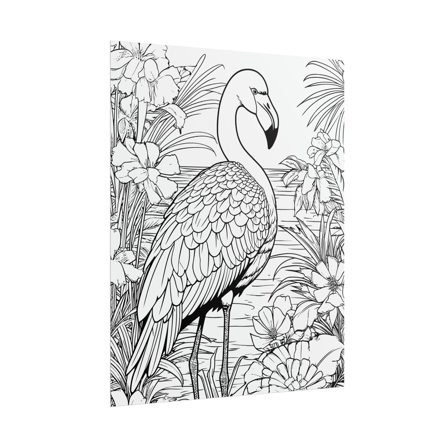 Flamingo Exotic Bird Coloring Art Posters