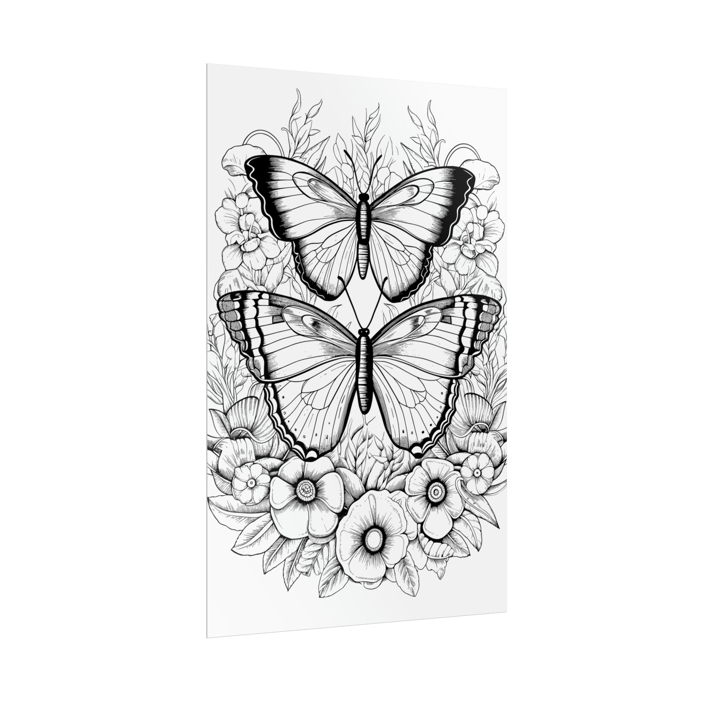 Butterfly Coloring Art Posters