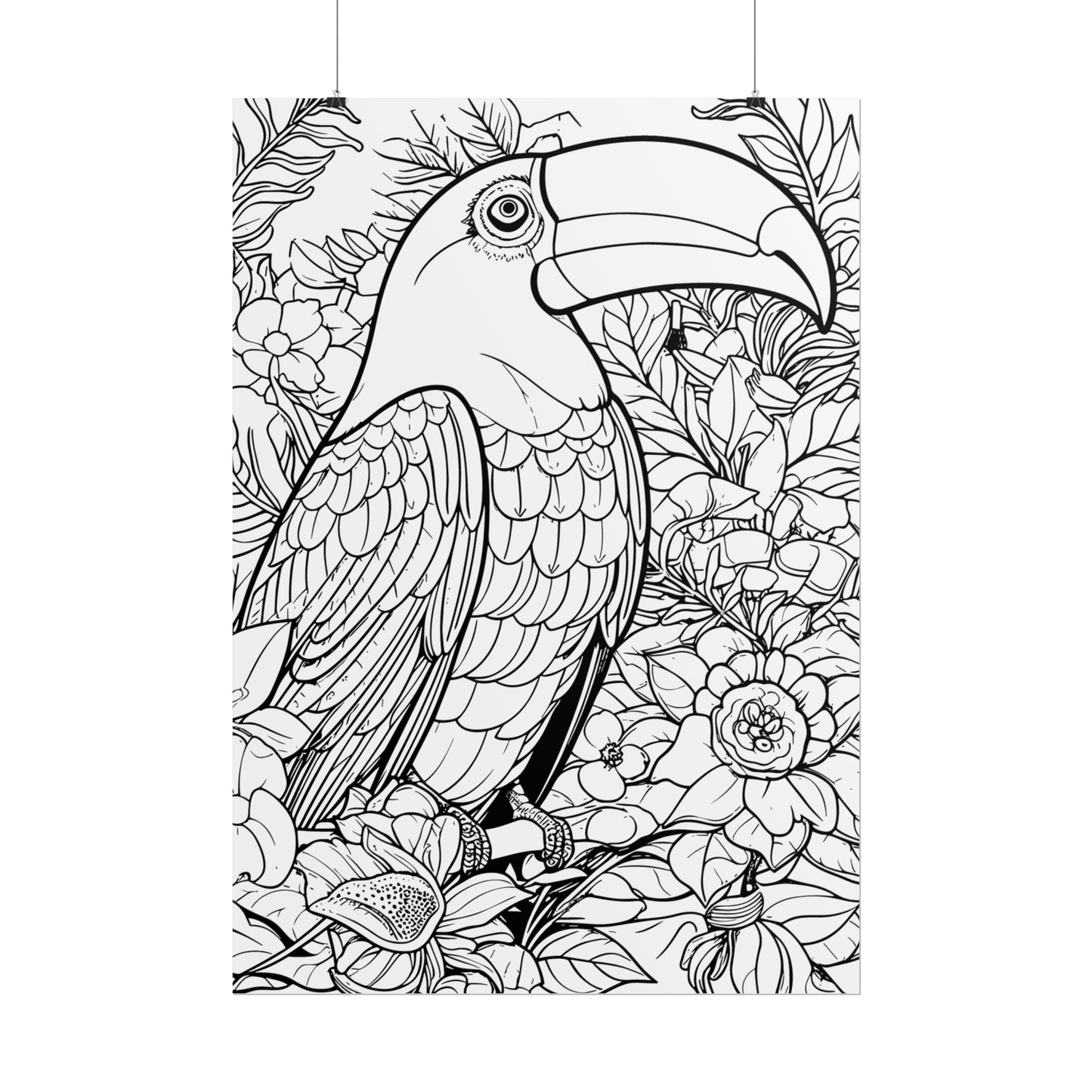 Toucan Exotic Birds Coloring Art Posters