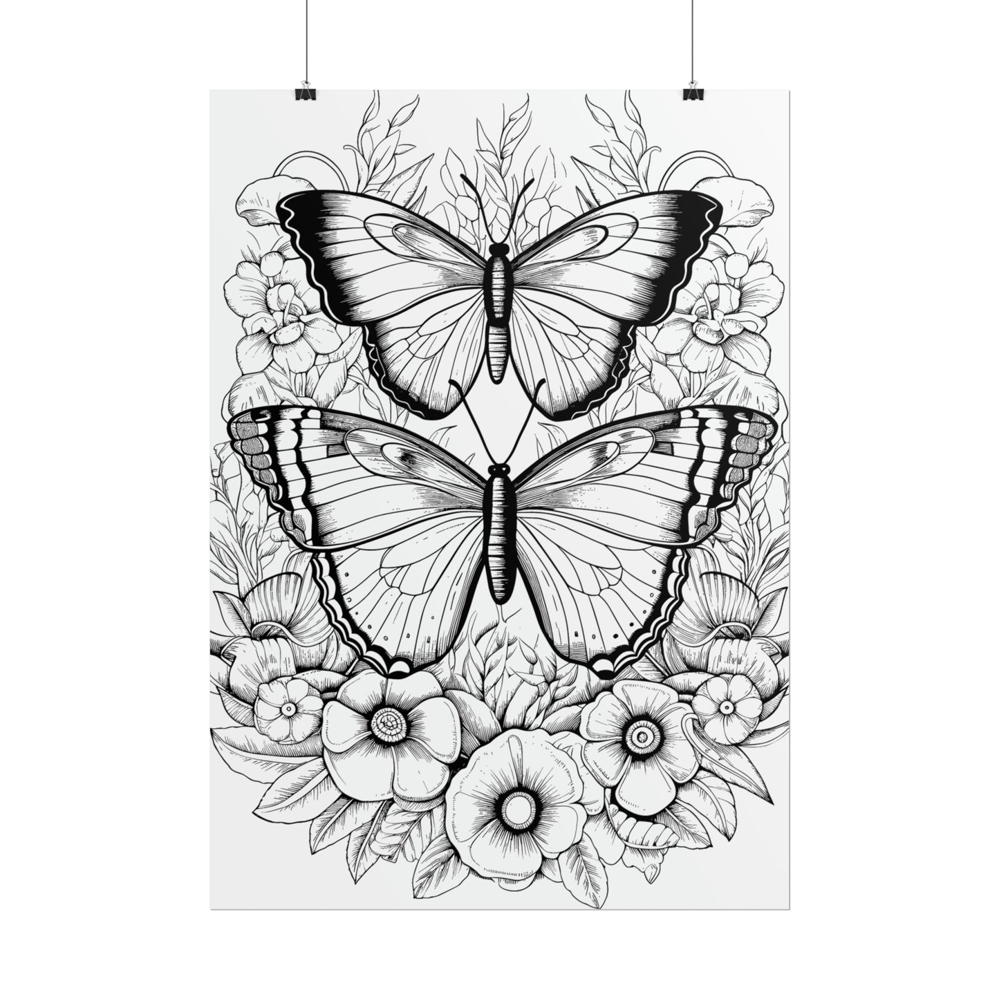 Butterfly Coloring Art Posters