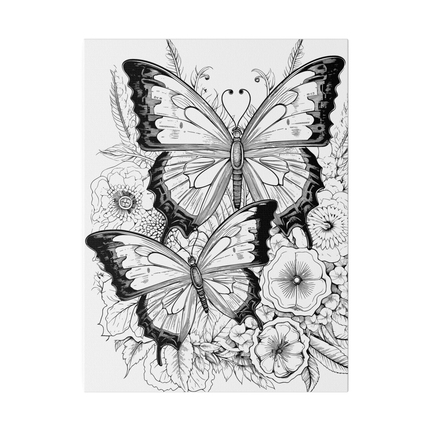 Butterfly Coloring Canvas, Stretched, 0.75"