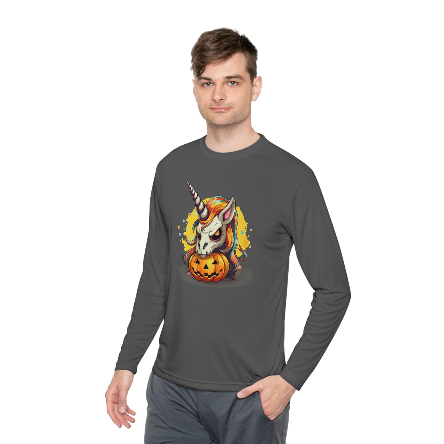 Halloween Scary Unicorn Unisex Lightweight Long Sleeve Tee