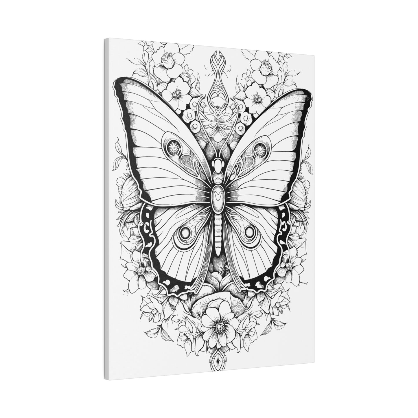 Butterfly Coloring Canvas, Stretched, 0.75"