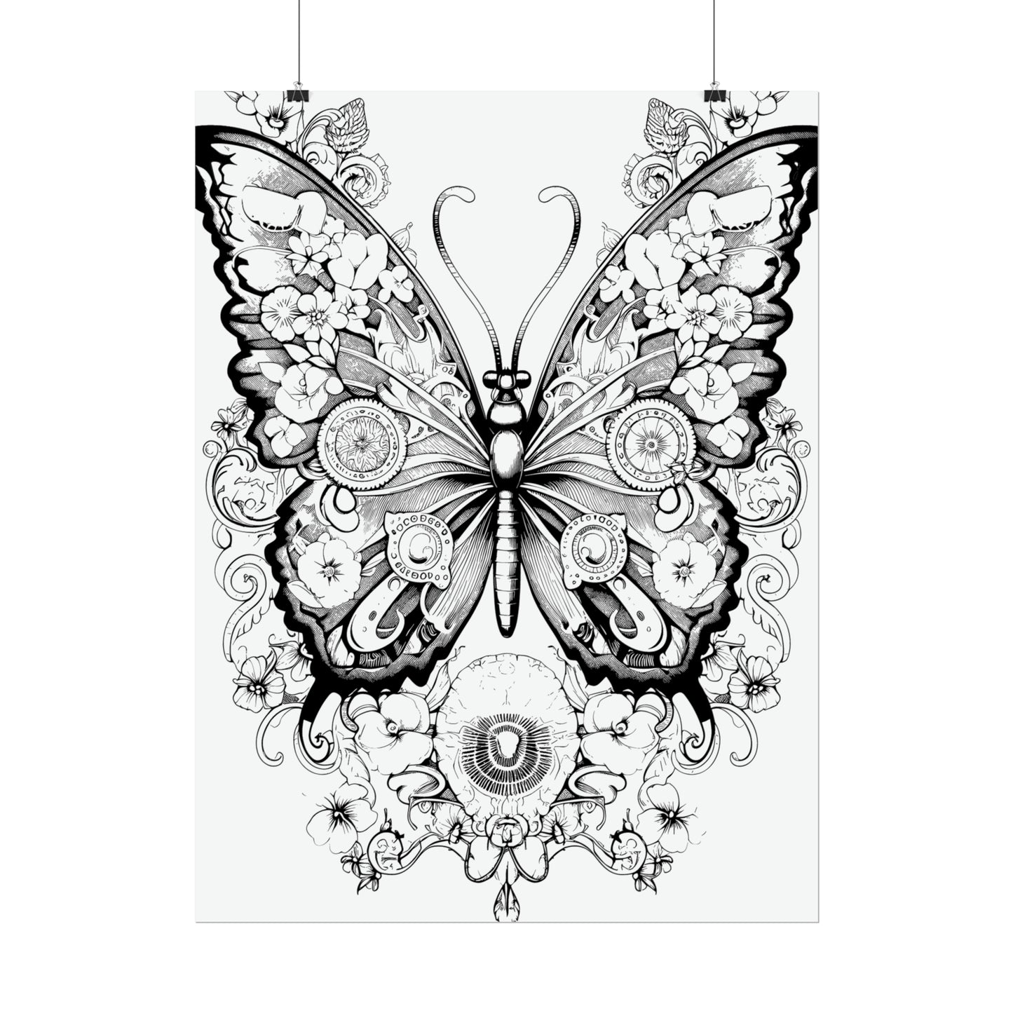 Butterfly Coloring Art Posters