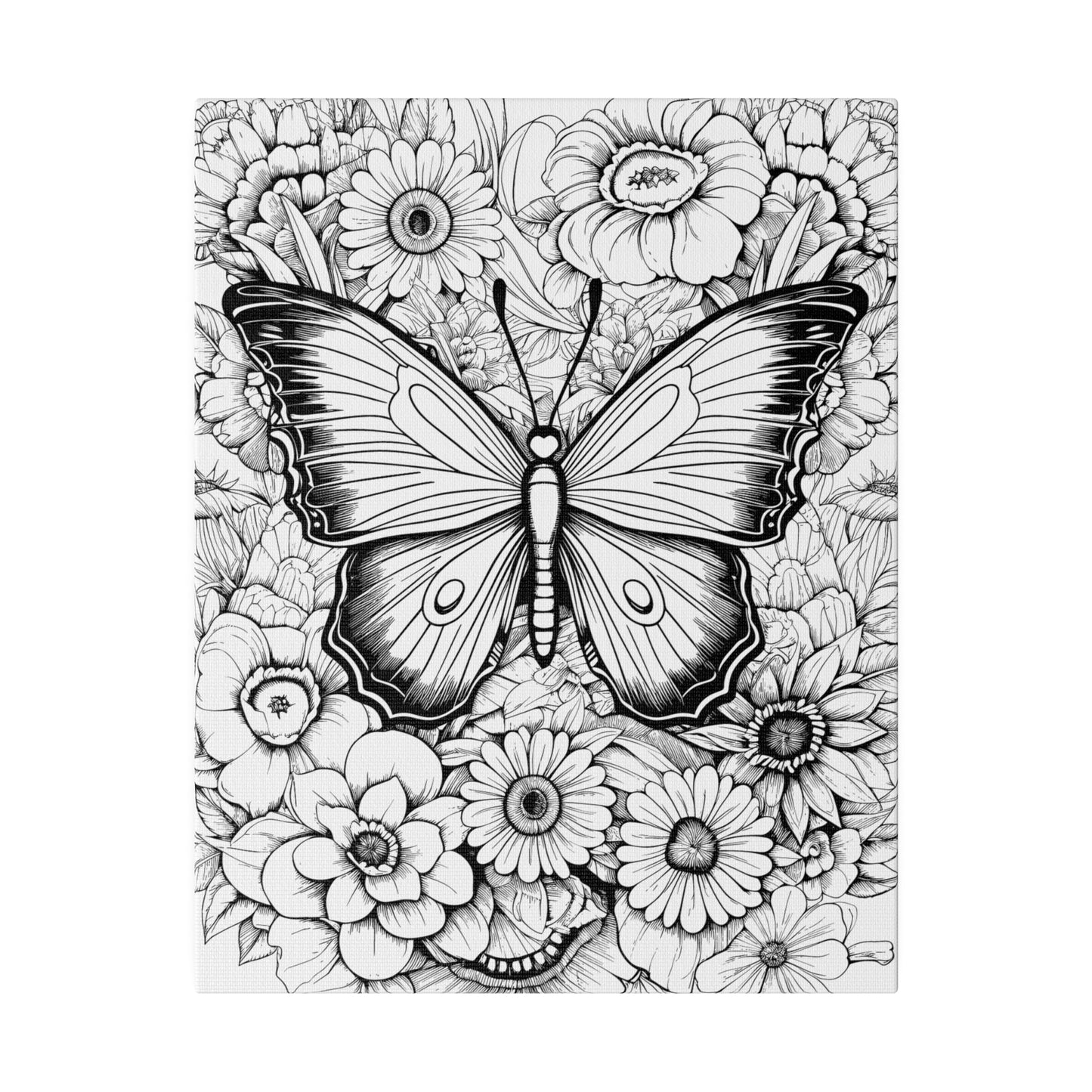 Butterfly Coloring Canvas, Stretched, 0.75"