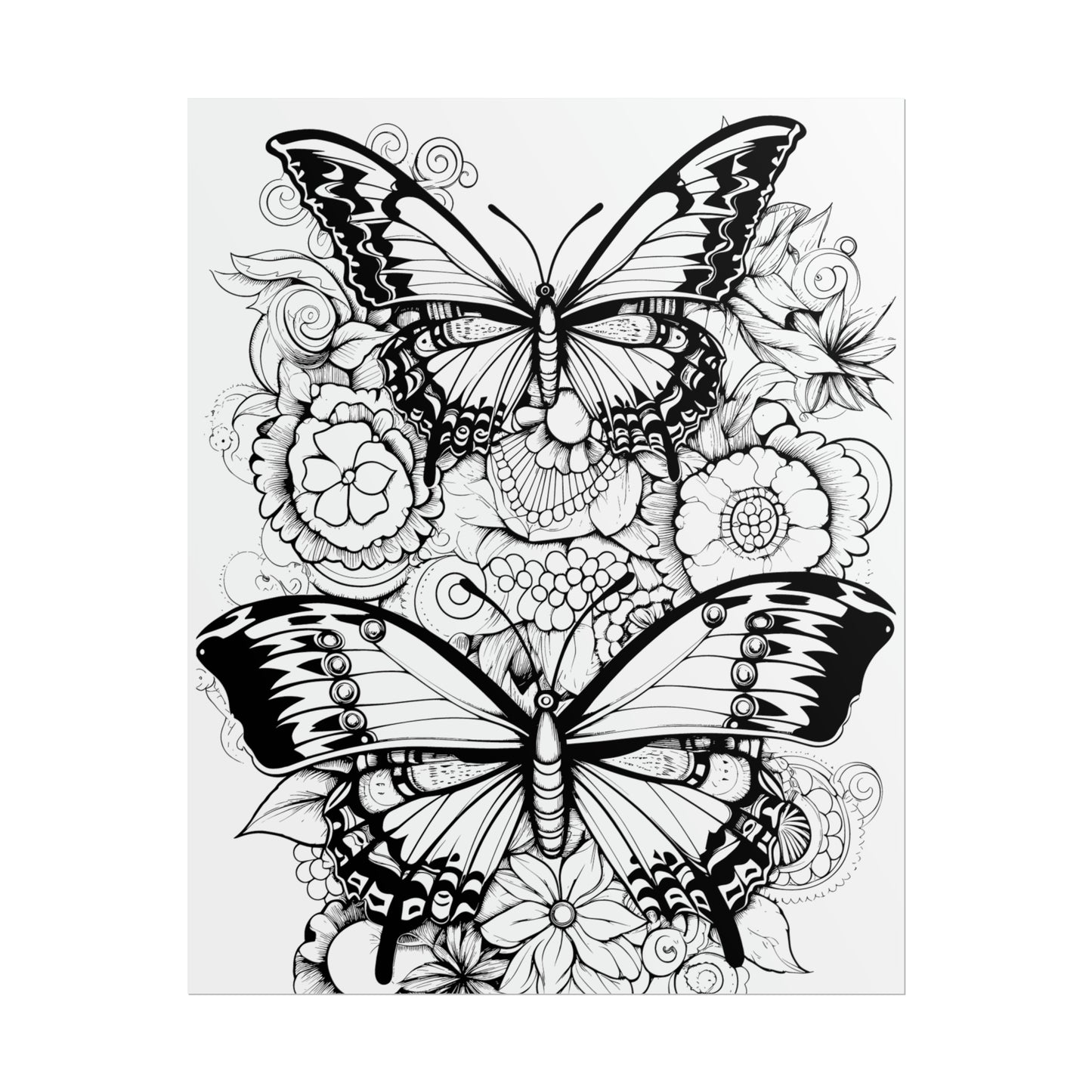 Butterfly Coloring Art Posters