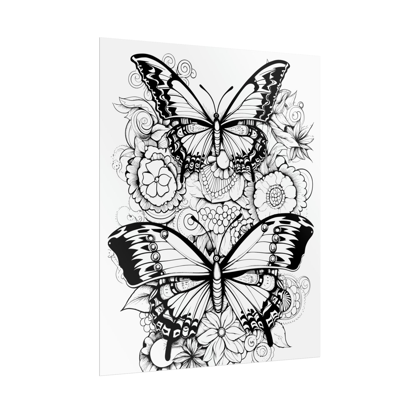 Butterfly Coloring Art Posters