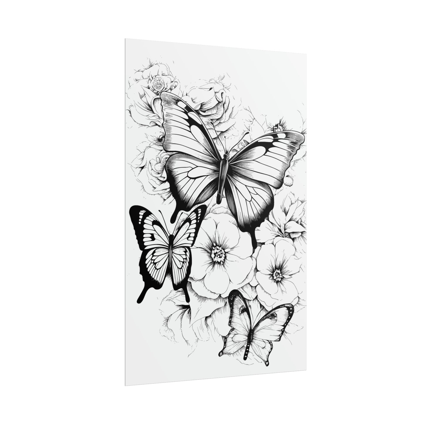 Butterfly Coloring Art Posters