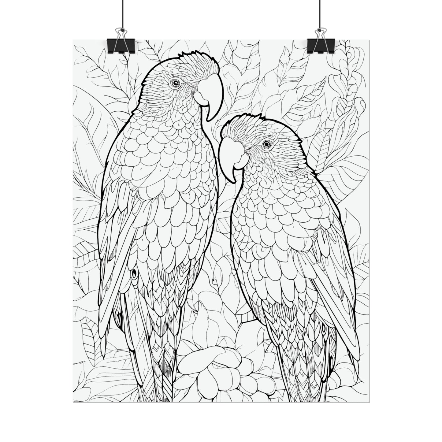 Amazon Parrots Exotic Bird Coloring Art Posters