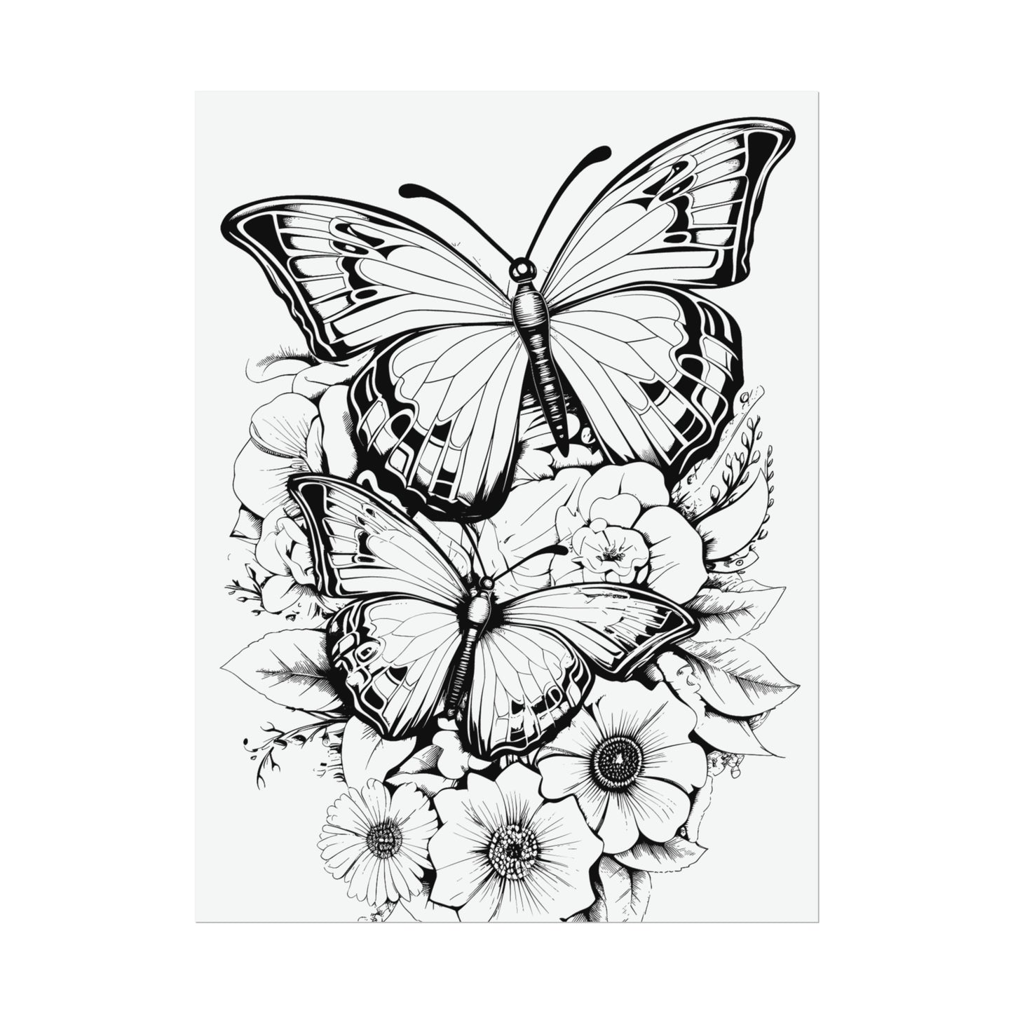 Butterfly Coloring Art Posters